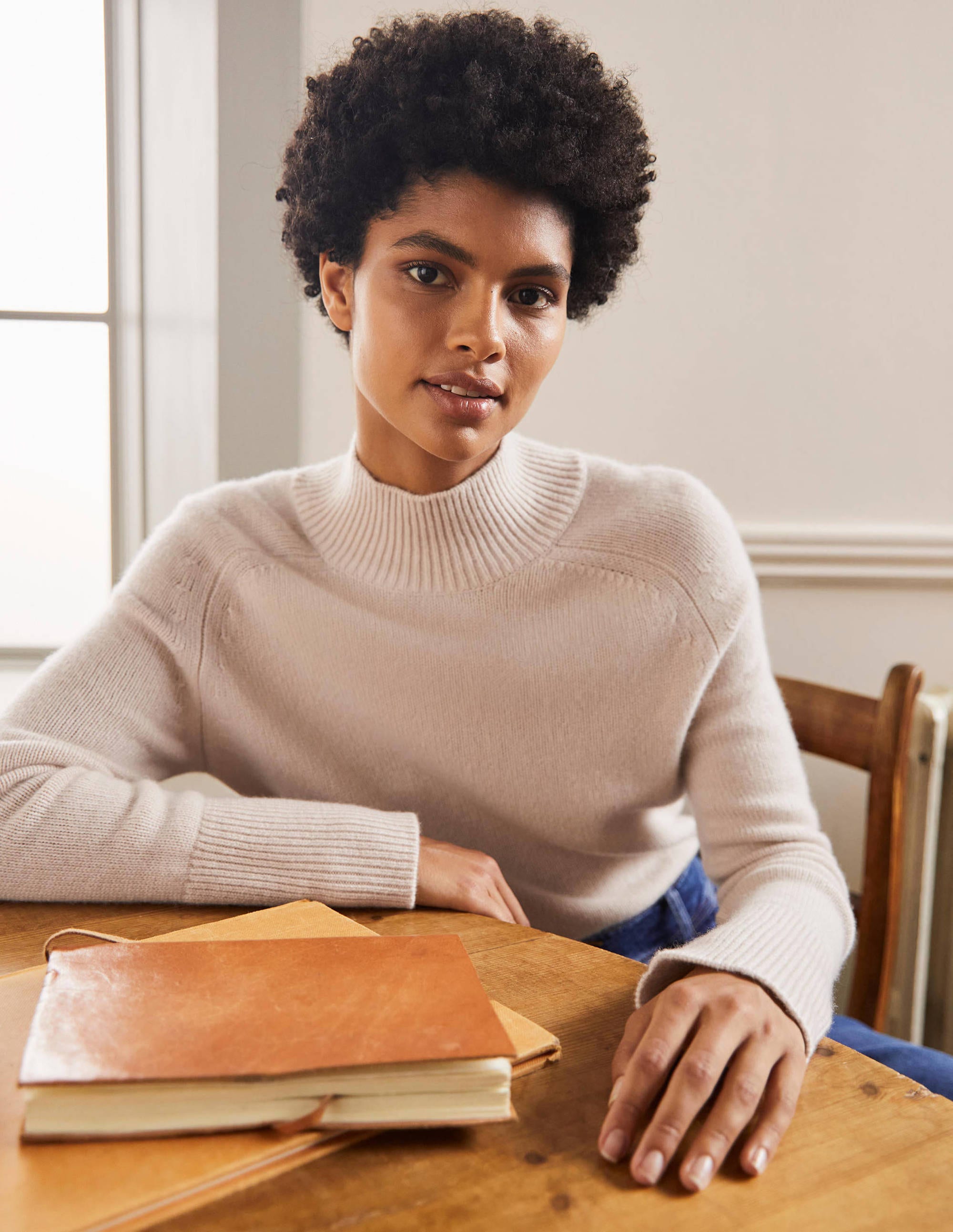 Anna Cashmere Sweater-Warm Ivory - Image 1