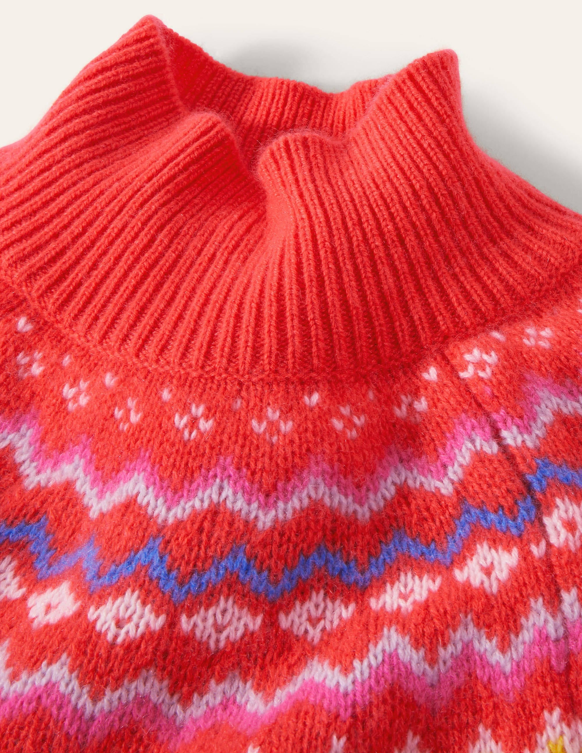 Anna Cashmere Sweater-Coral Fair Isle - Image 6