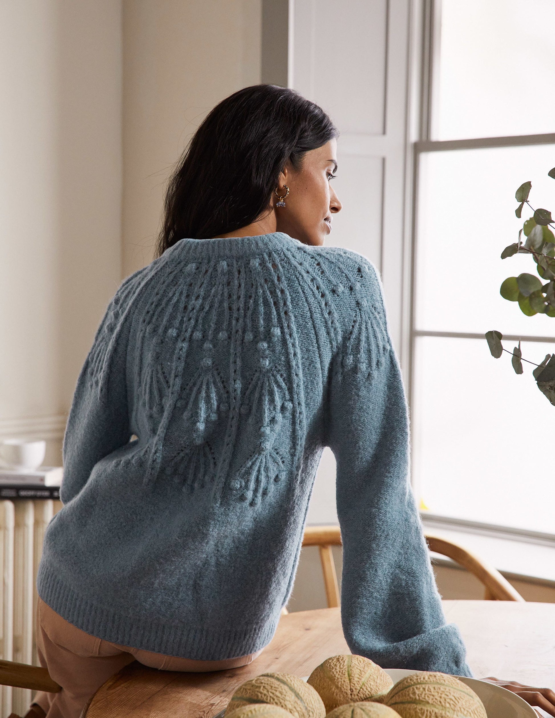 Relaxed Cable Sweater-Airforce-3