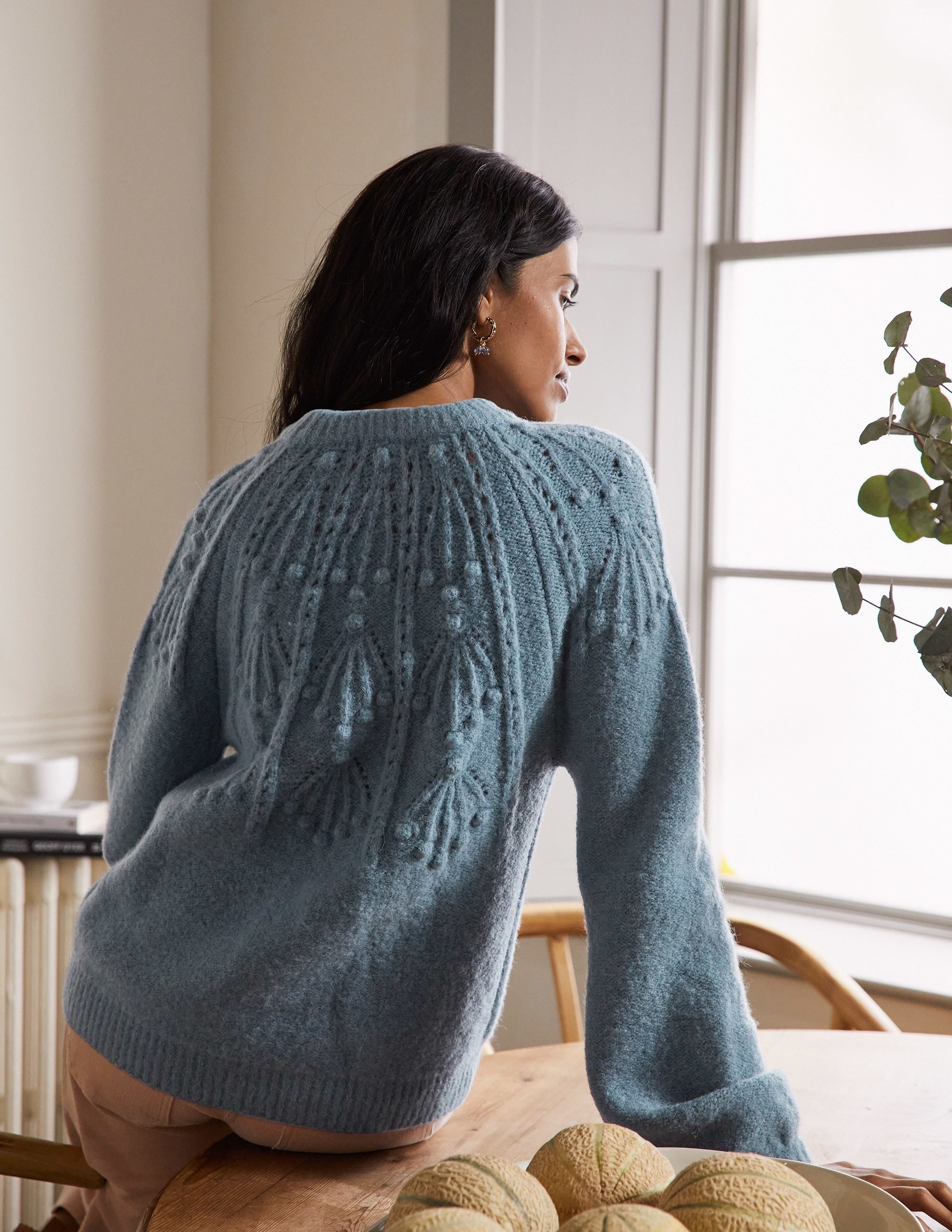 Relaxed Cable Sweater-Airforce - Image 3