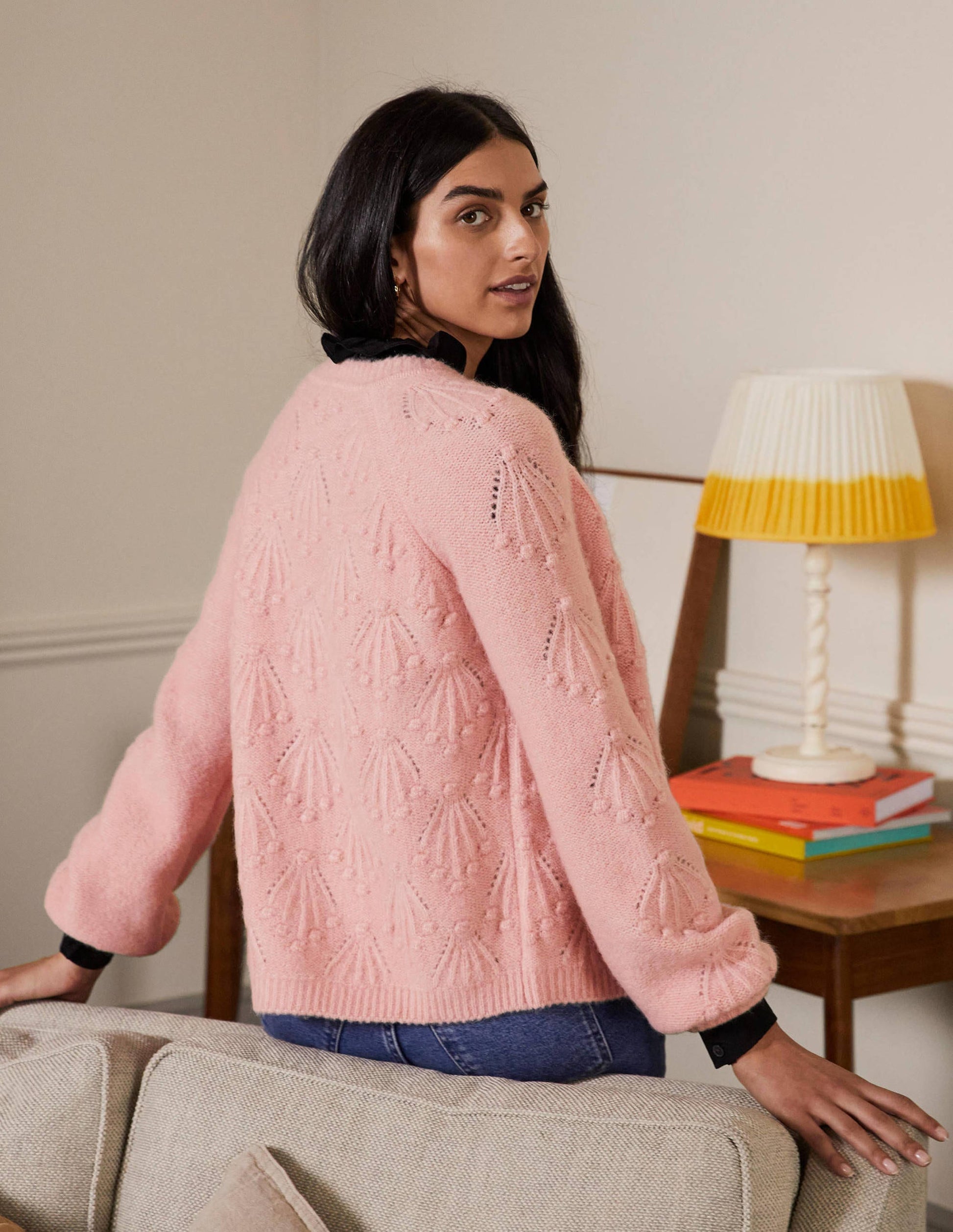 Relaxed Cable Cardigan-Milkshake-3