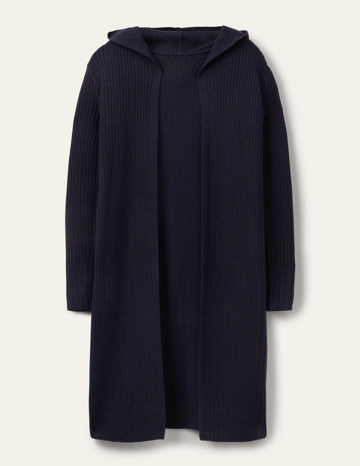 Hooded Relaxed Cardigan-Navy-6