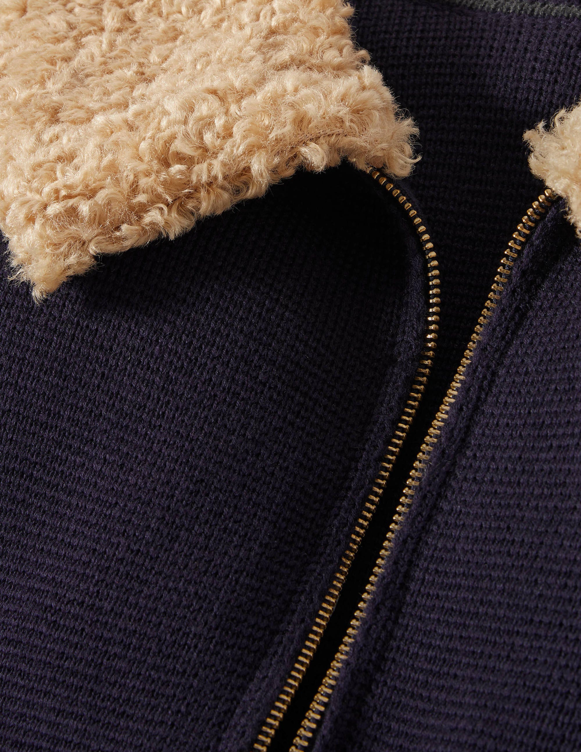 Borg Cropped Coatigan-Navy - Image 7