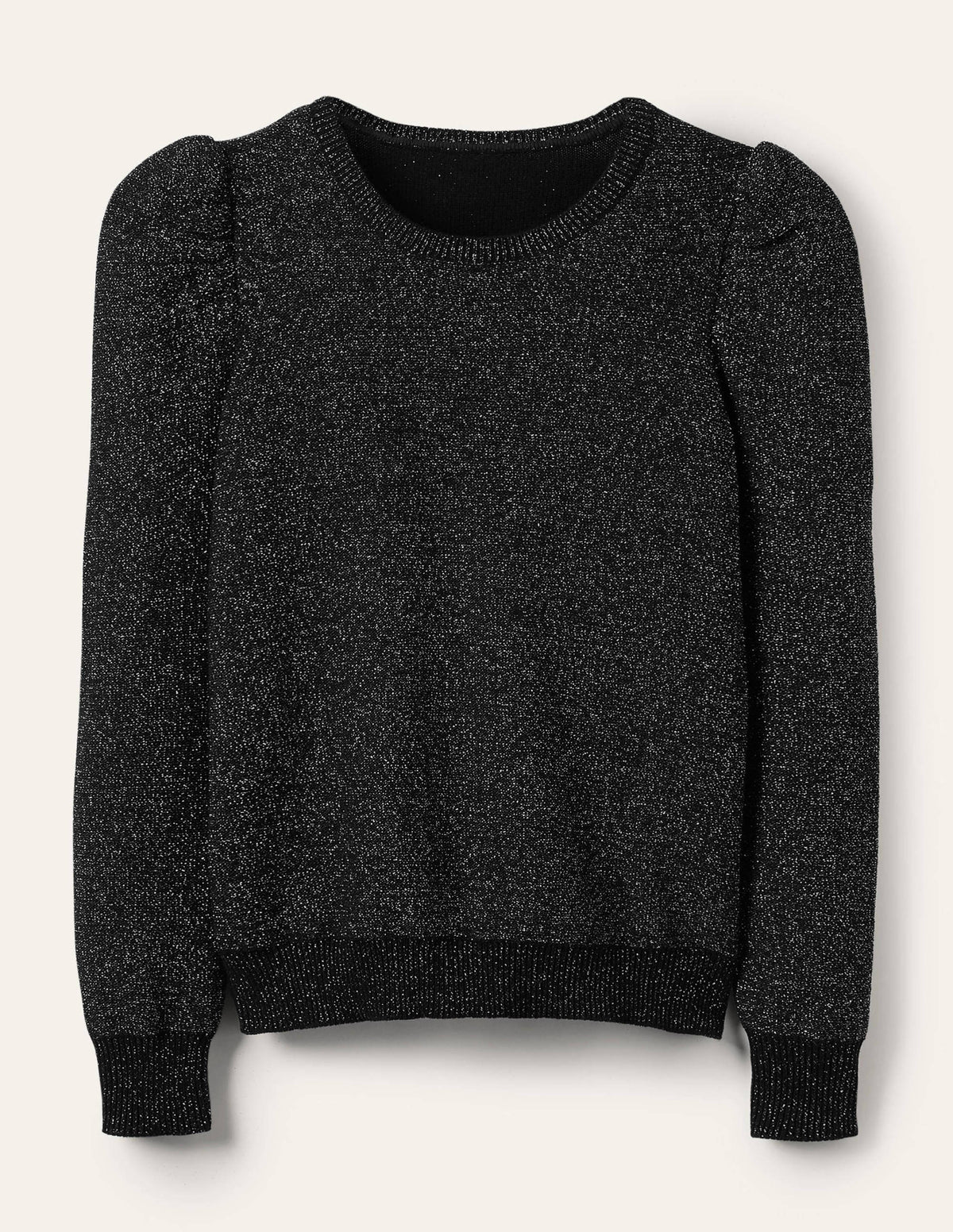 Sparkle Puff Sleeve Sweater-Black Sparkle-5