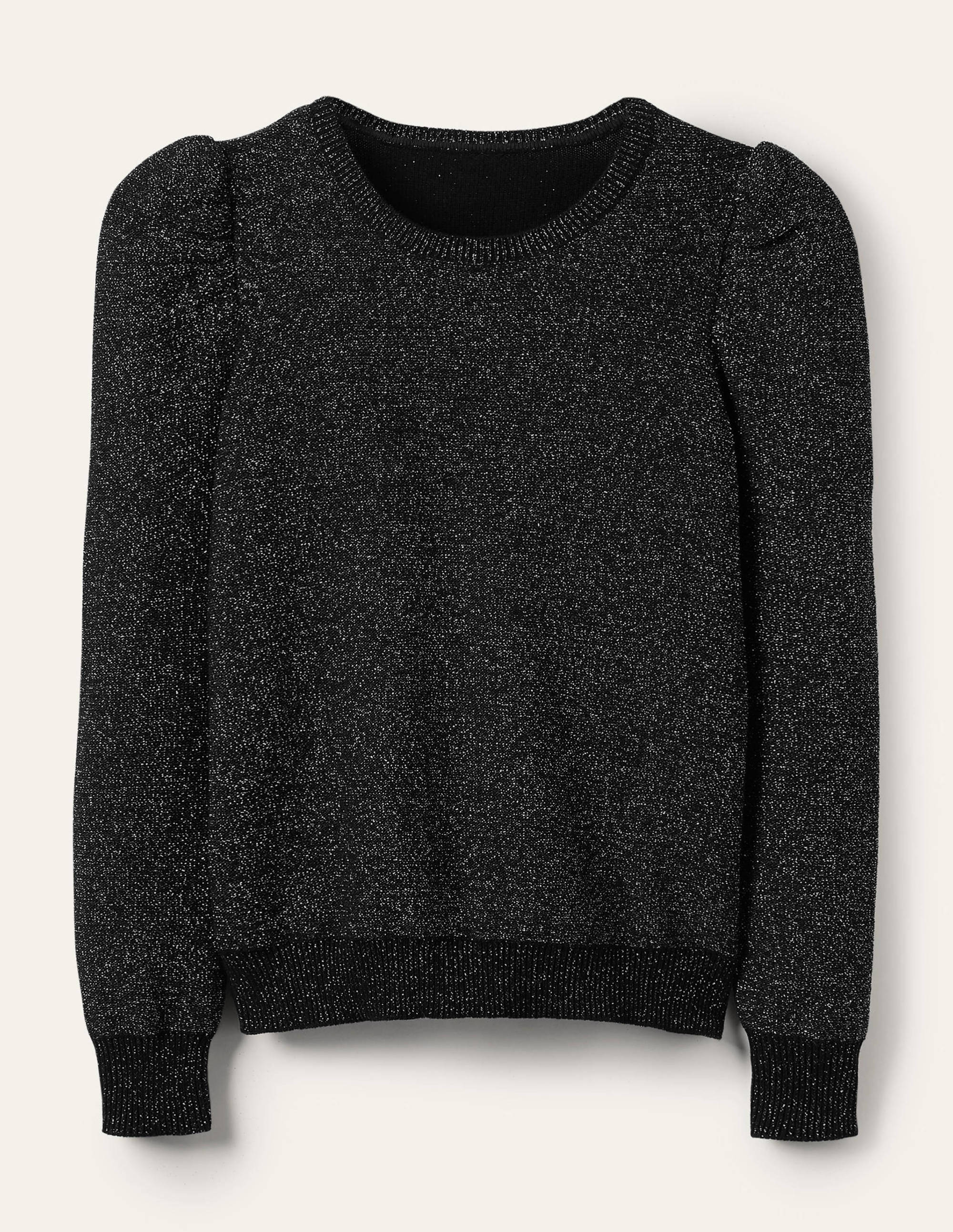 Sparkle Puff Sleeve Sweater-Black Sparkle - Image 5