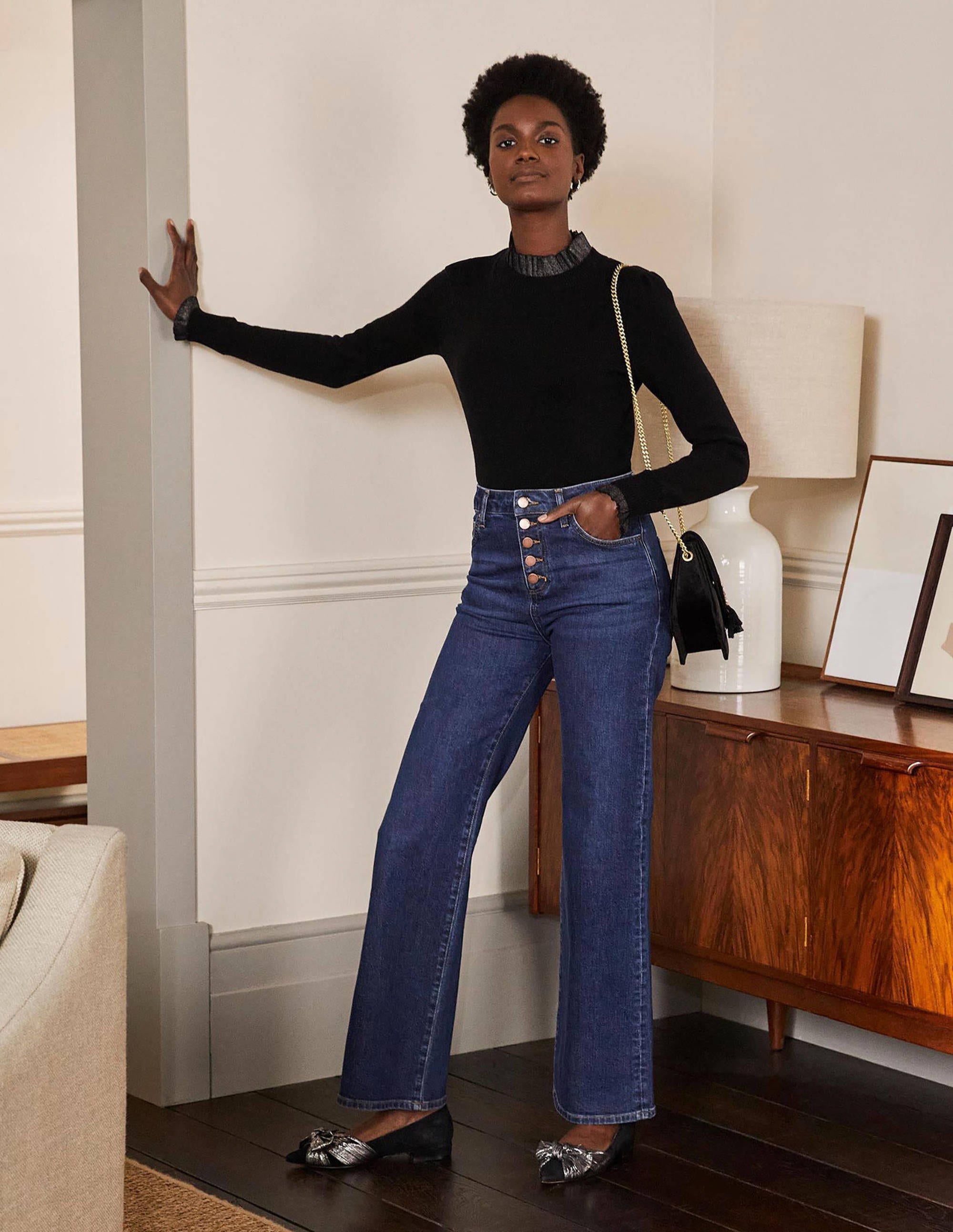 Felicity Embellished Sweater-Black Metallic - Image 1