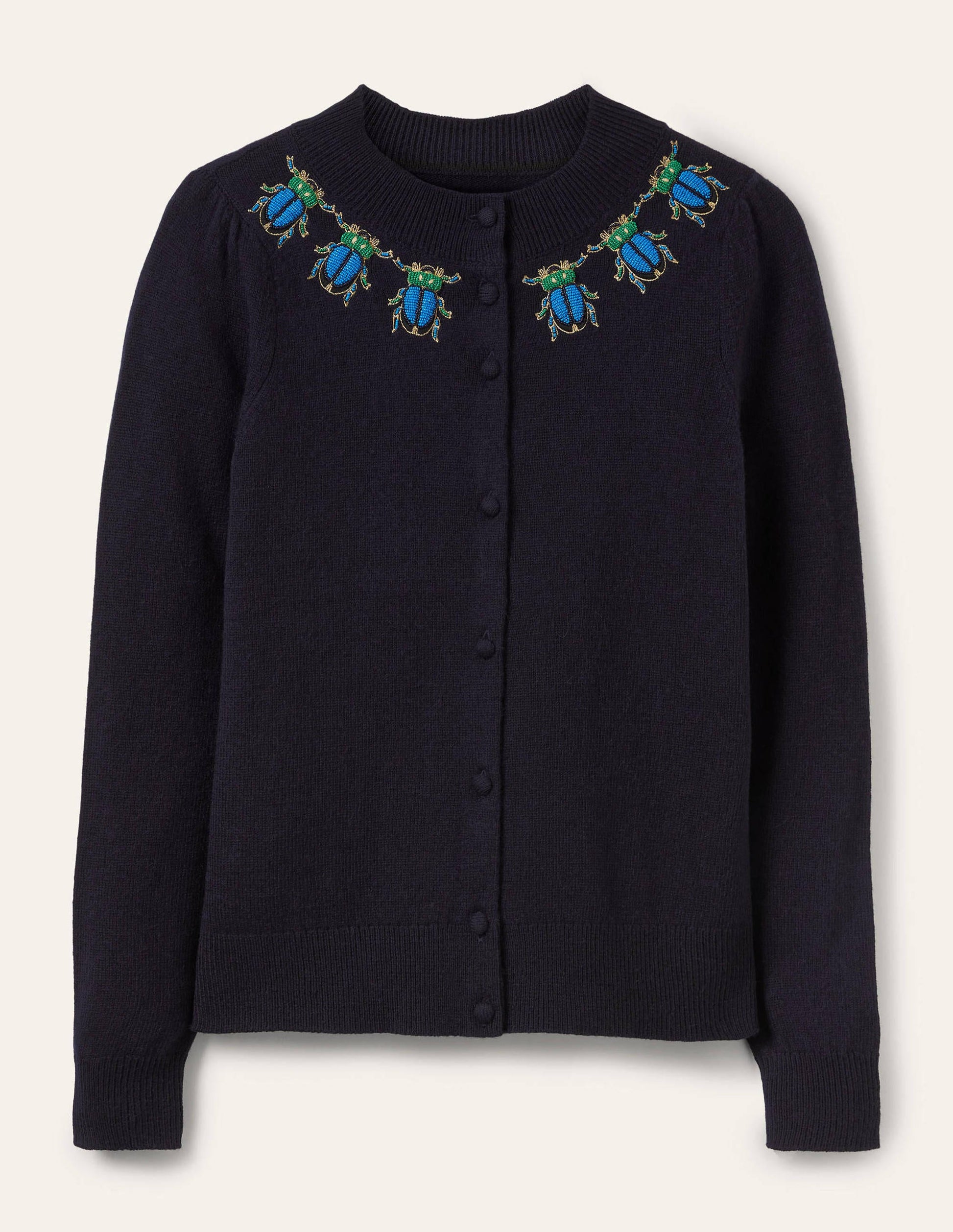 Embellished Cardigan-Navy-6