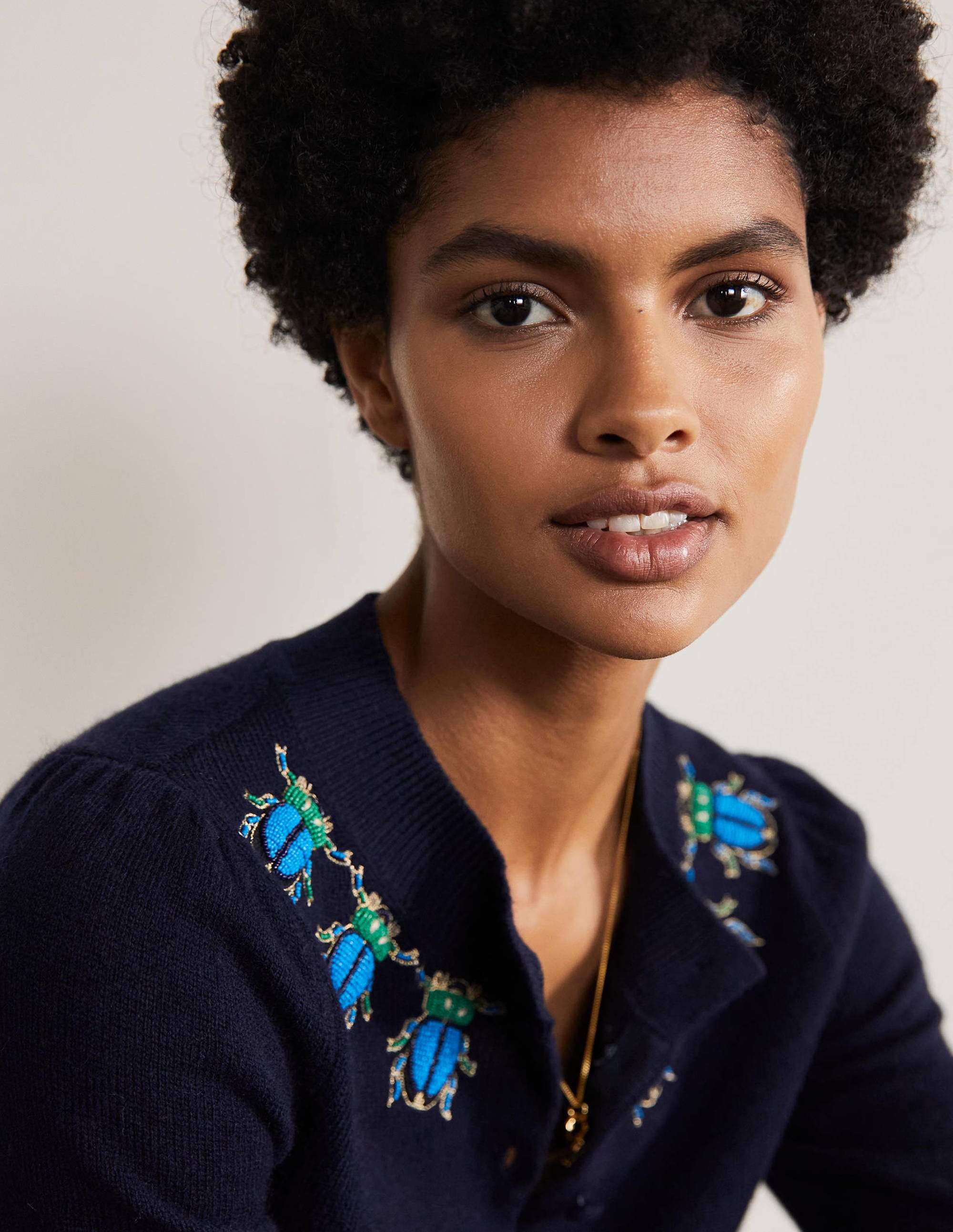 Embellished Cardigan-Navy - Image 2