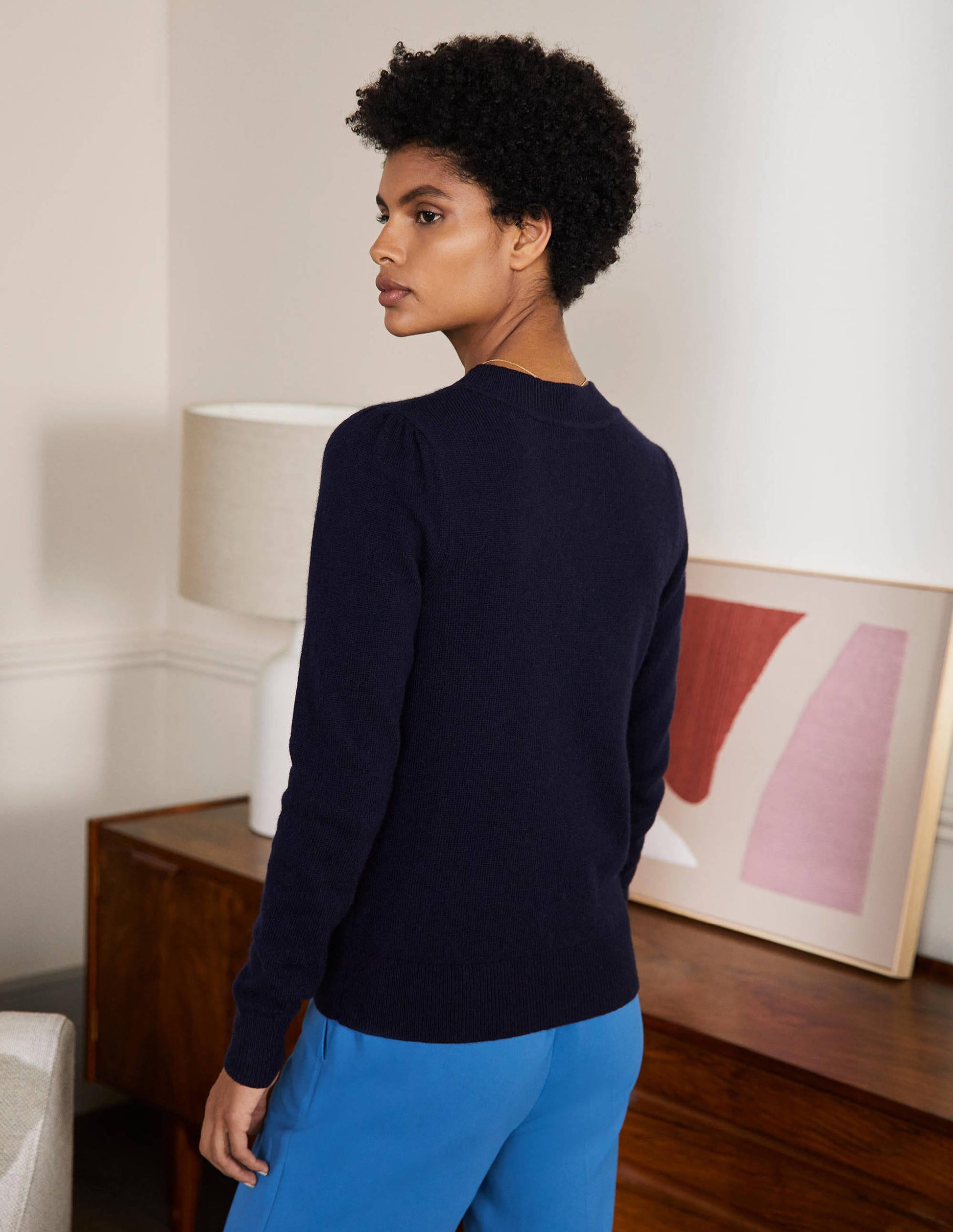 Embellished Cardigan-Navy-3