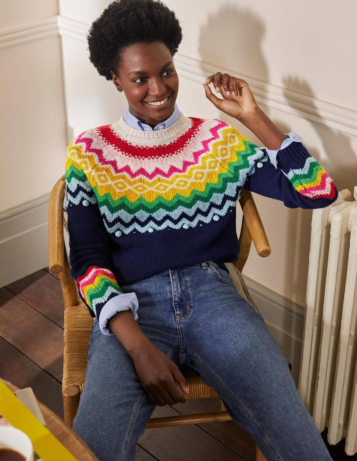 Relaxed Fair Isle Sweater-Starboard Blue - Image 1