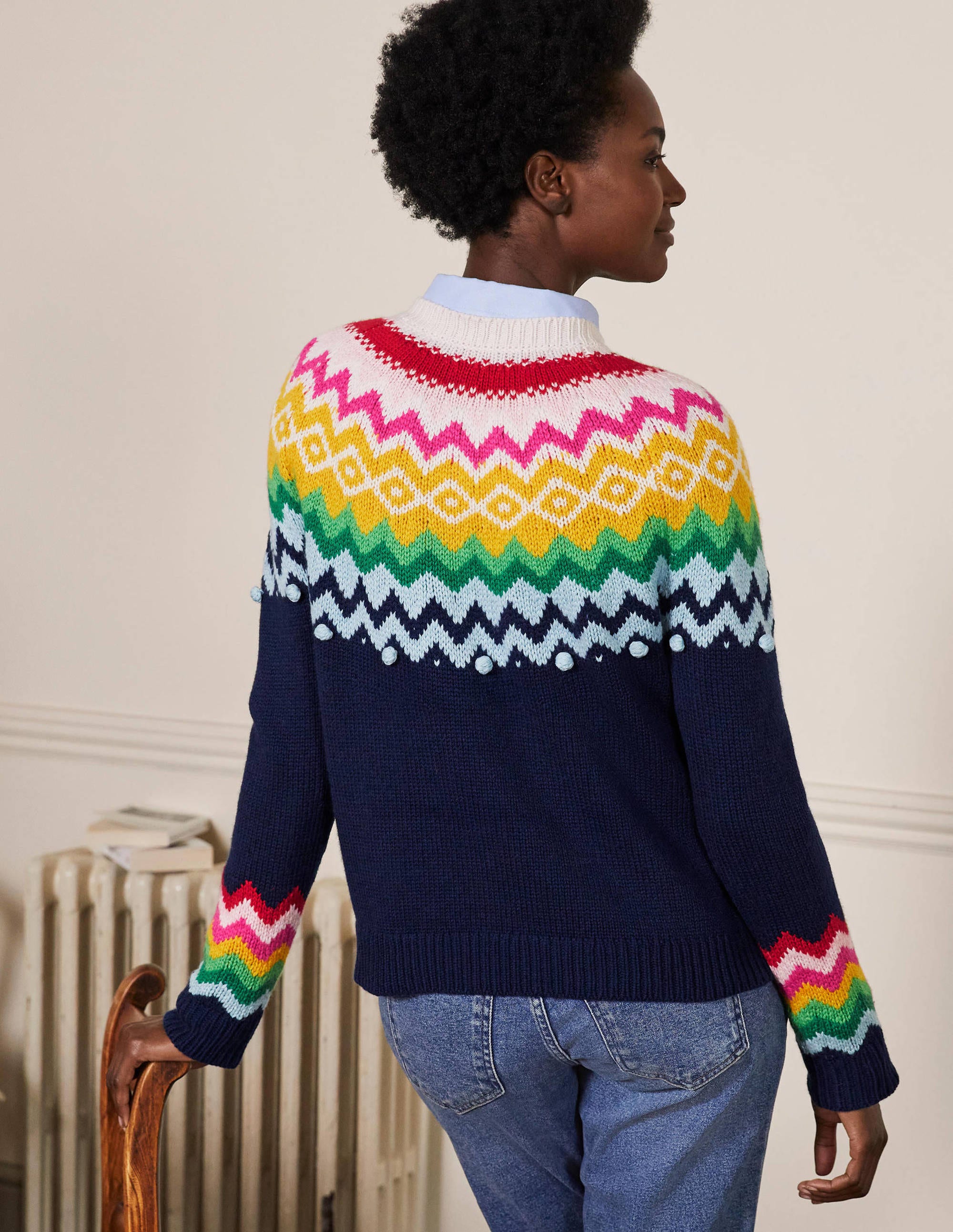 Relaxed Fair Isle Sweater-Starboard Blue - Image 3