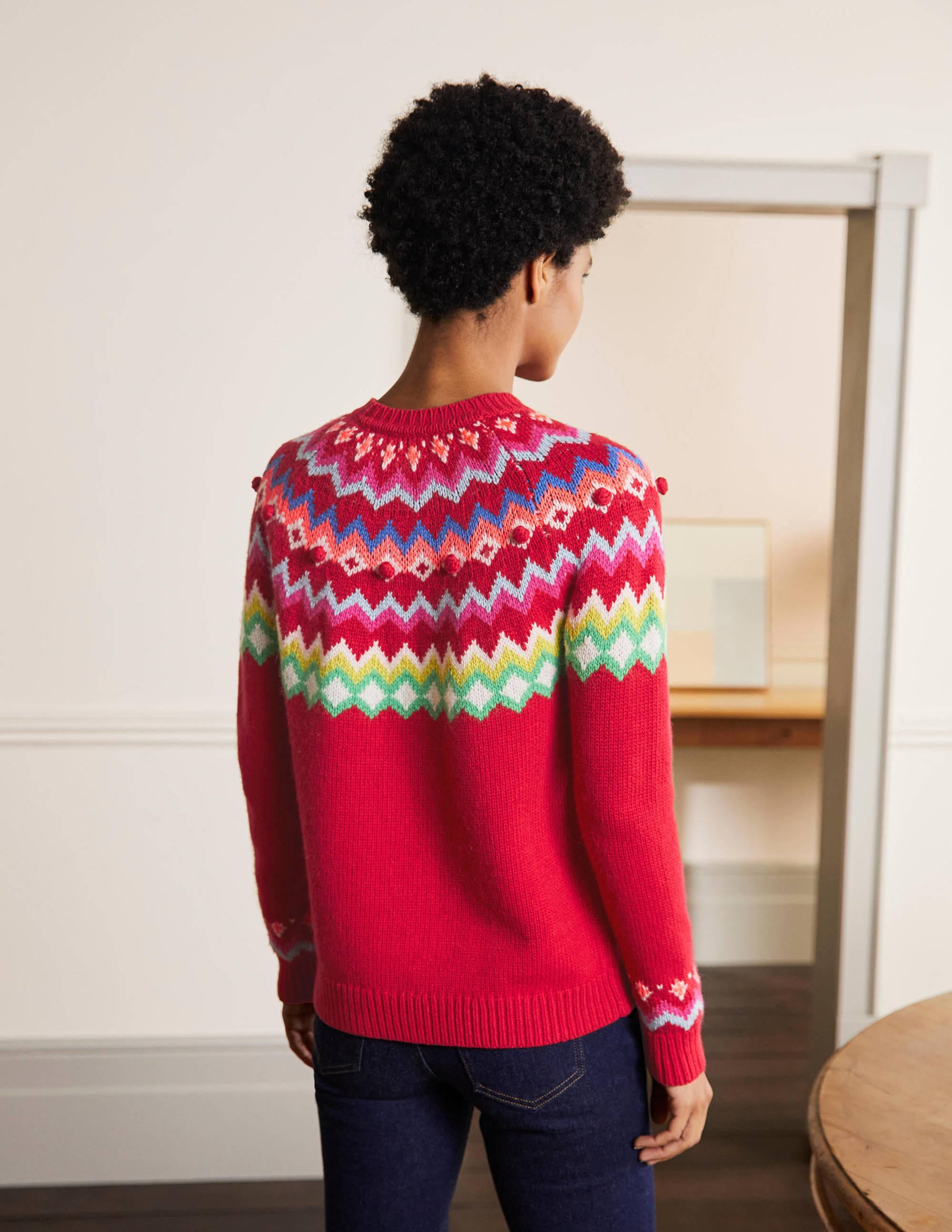 Relaxed Fair Isle Sweater-Rockabilly Red - Image 3