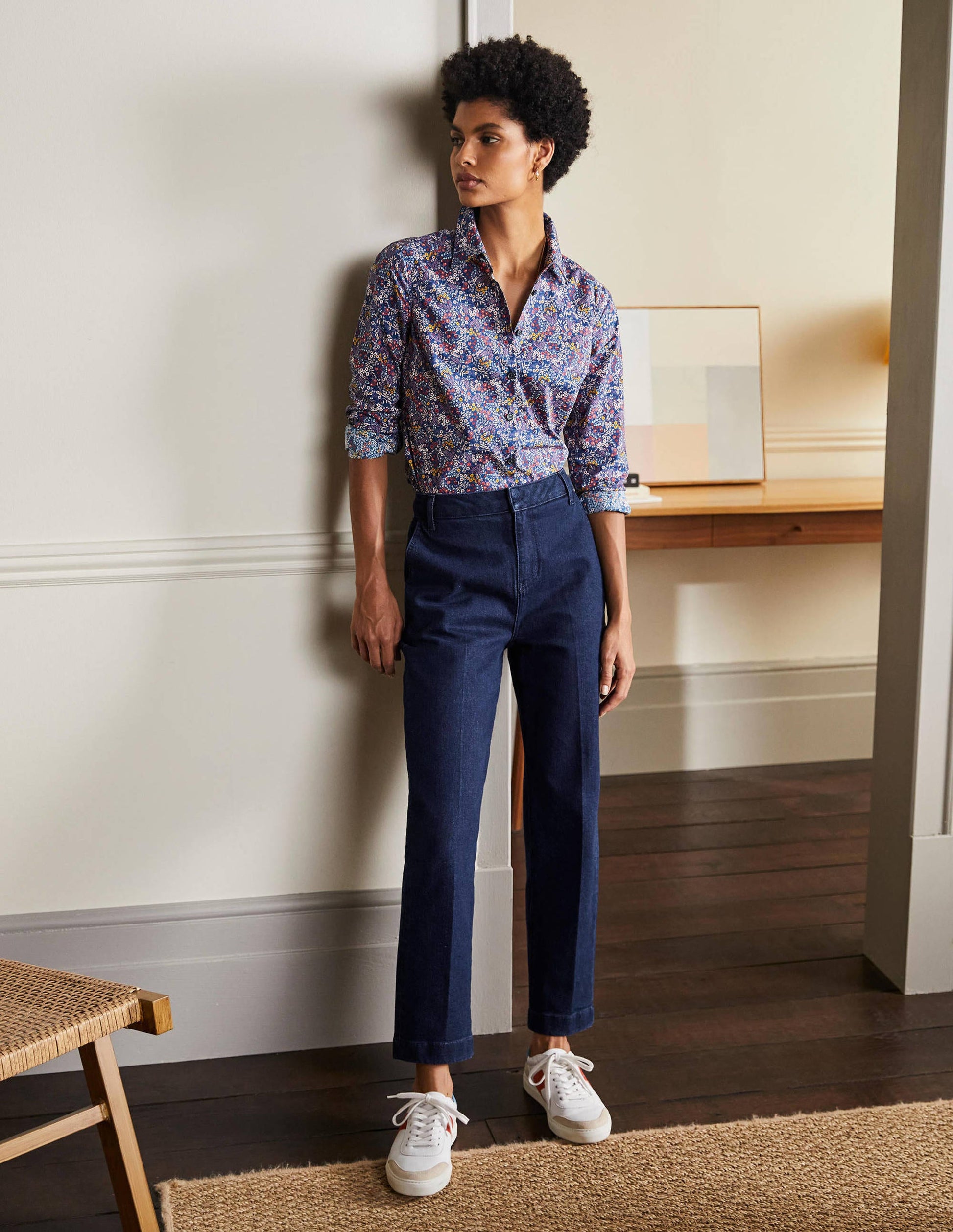 Straight Leg Jeans-Indigo-5