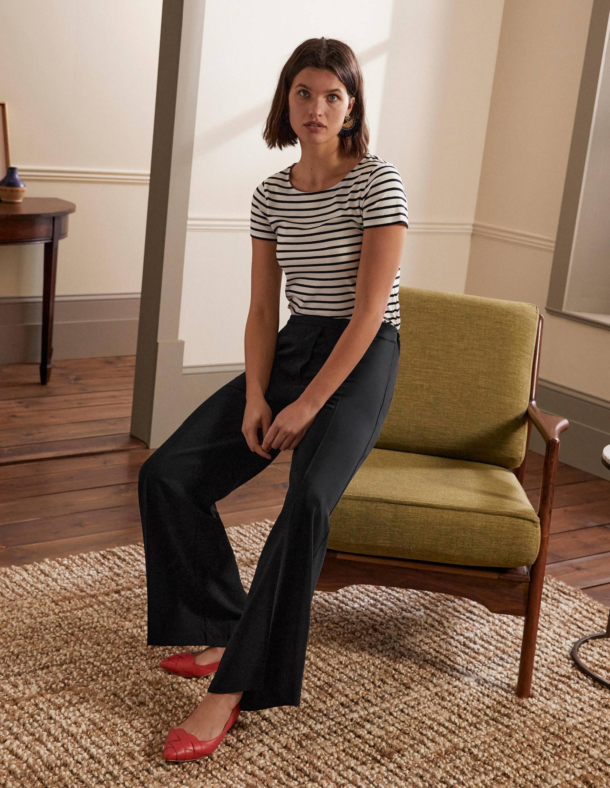 Albemarle Wide Leg Pants-Black - Image 1