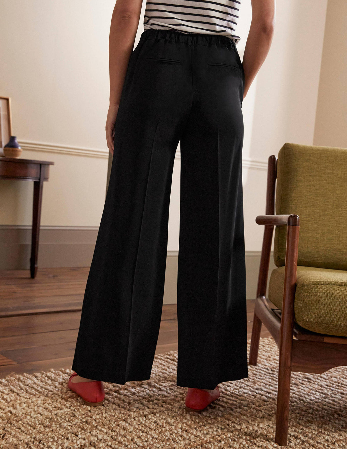 Albemarle Wide Leg Pants-Black - Image 3