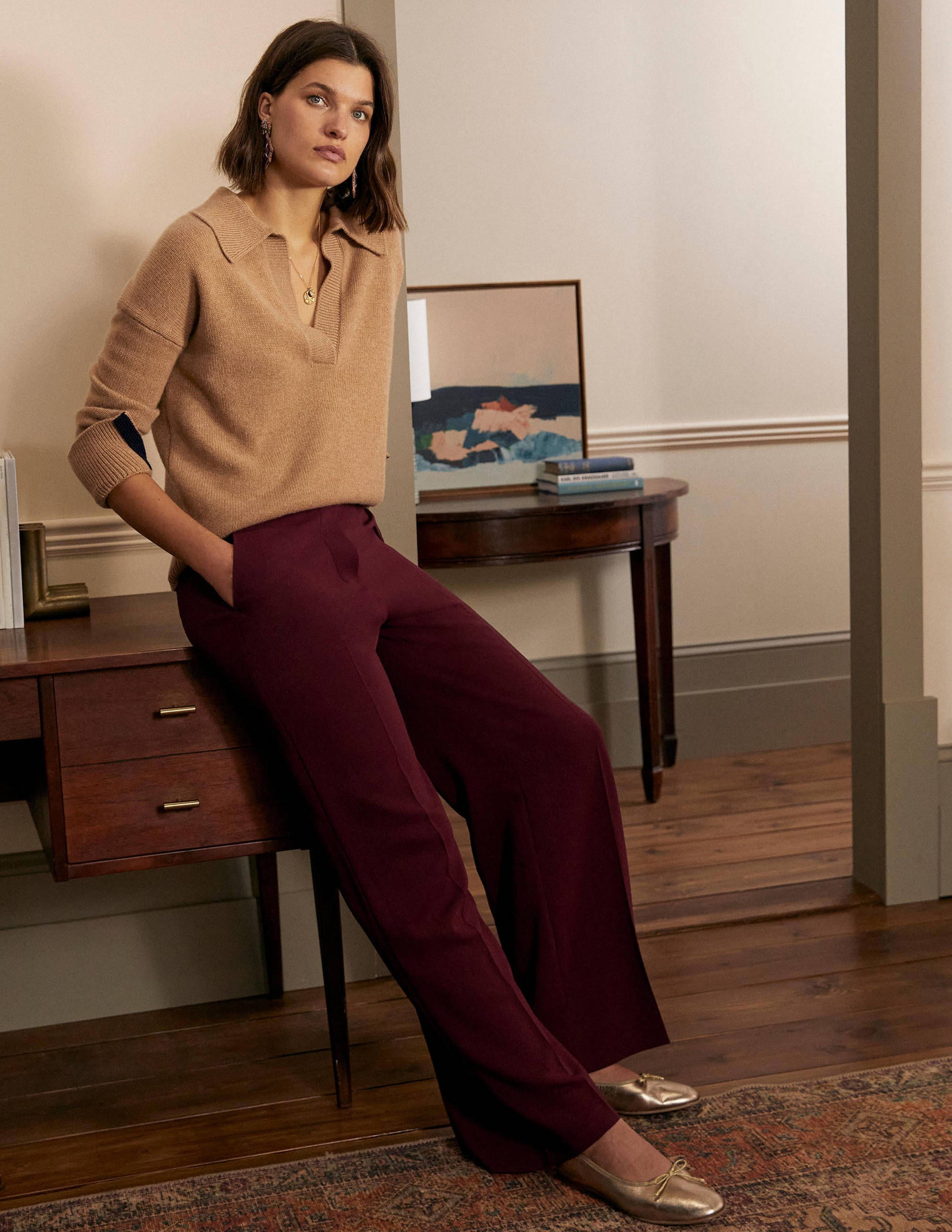 Albemarle Wide Leg Pants-Mulled Wine - Image 6