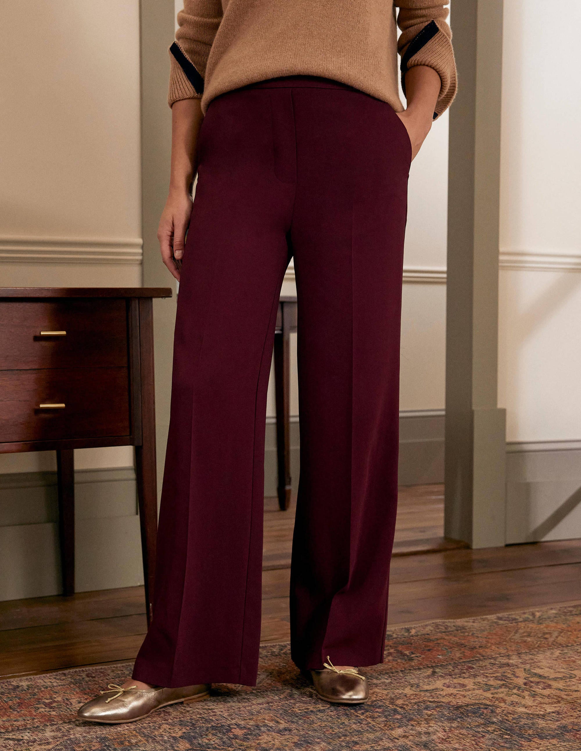 Albemarle Wide Leg Pants-Mulled Wine - Image 2