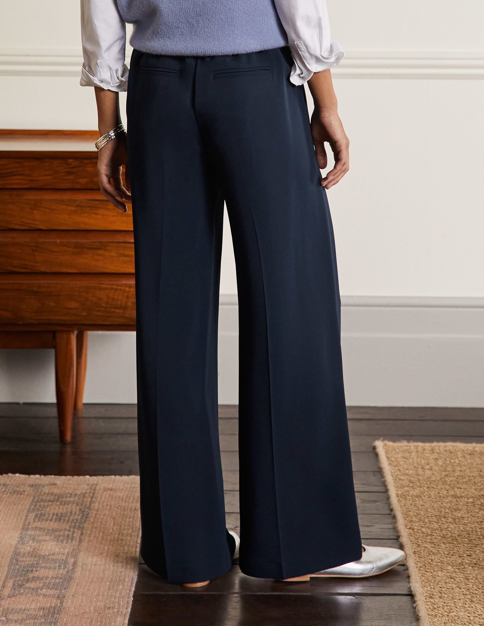 Albemarle Wide Leg Pants-Navy - Image 2