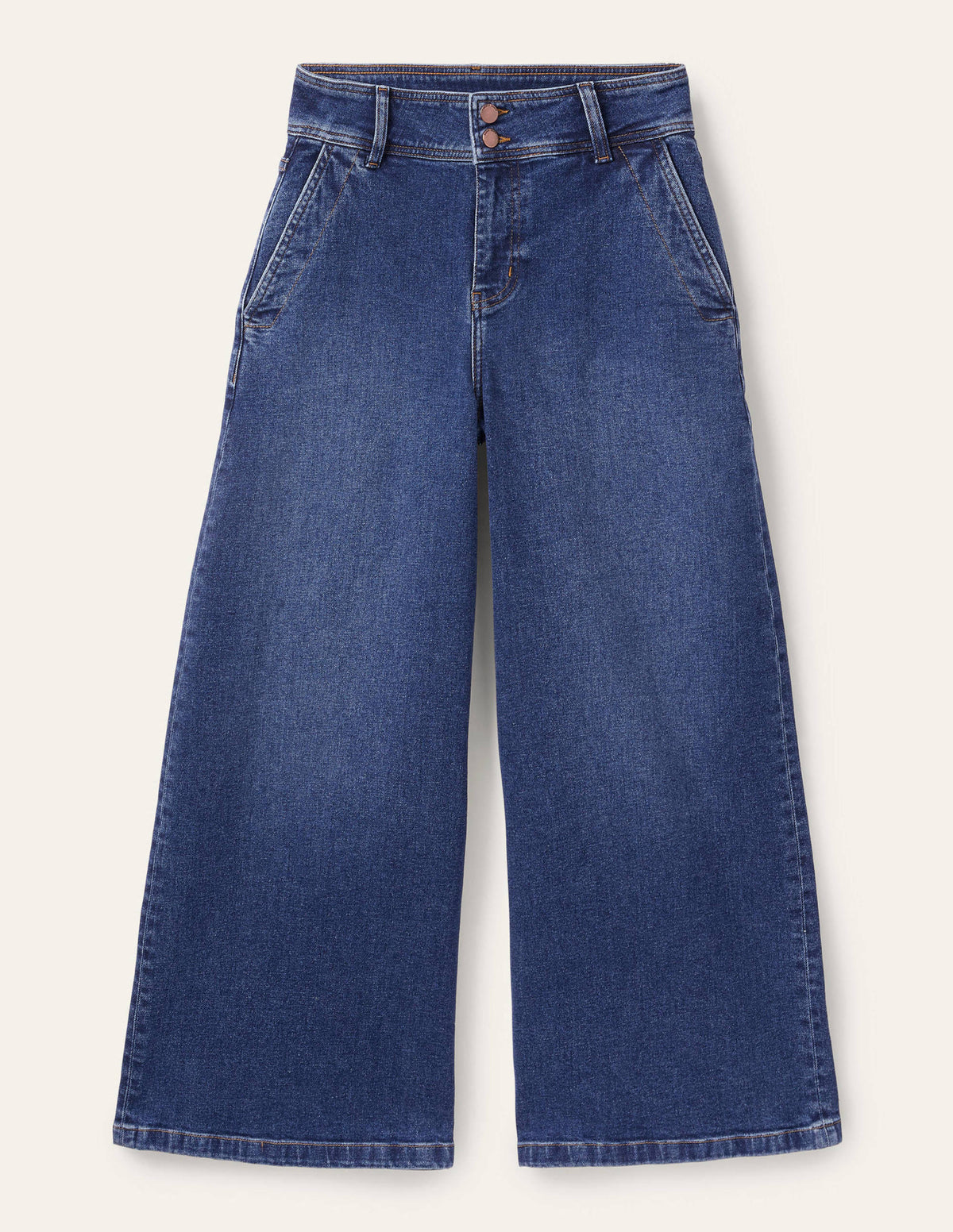 Wide Leg Denim Culottes-Mid Vintage - Image 7