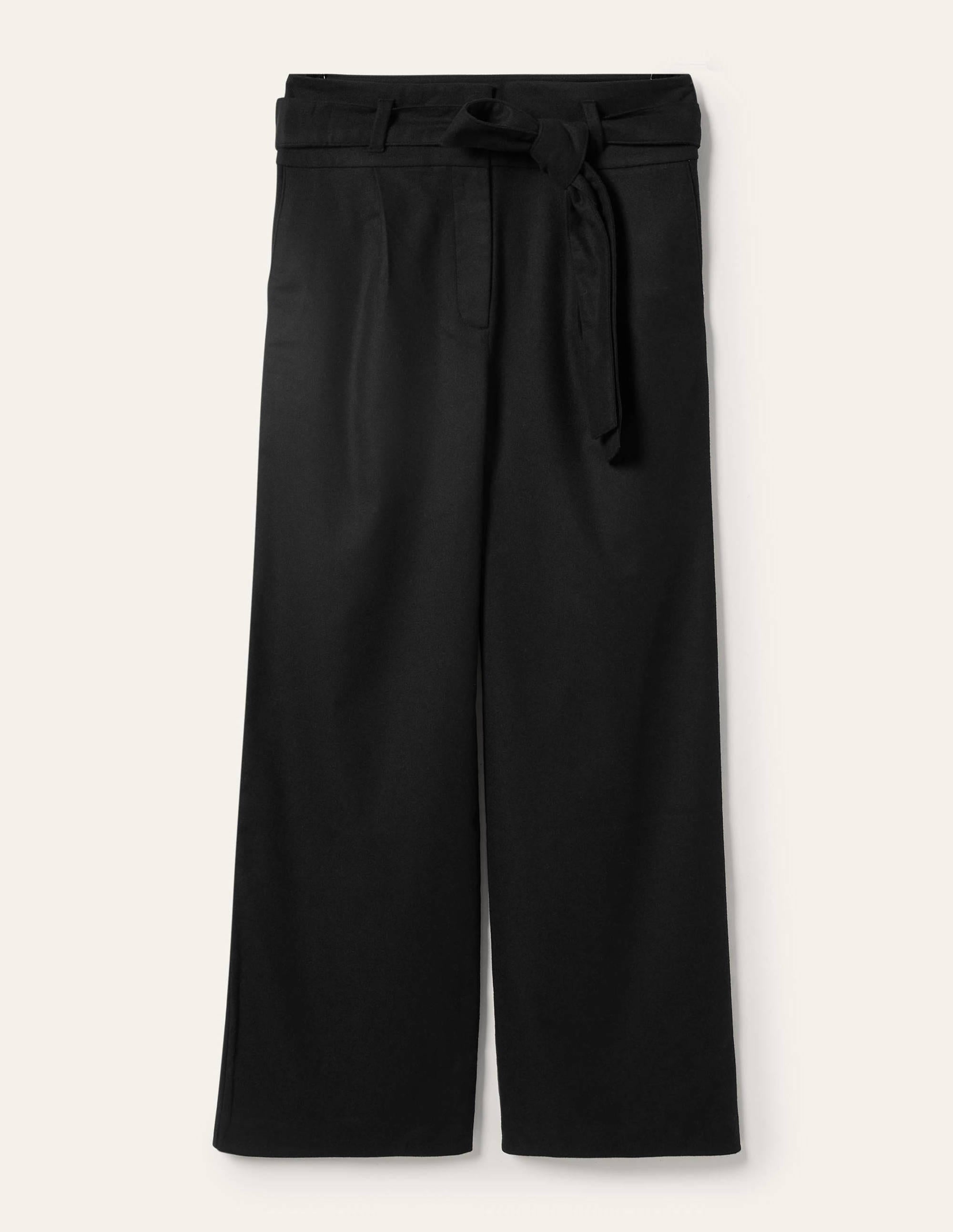 Tie Waist Wide Leg Pants-Black - Image 5