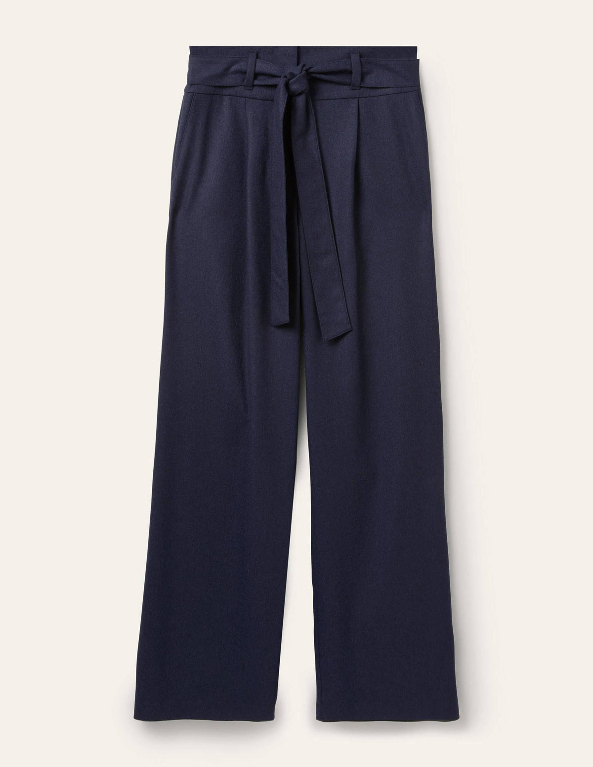Tie Waist Wide Leg Pants-Navy-6