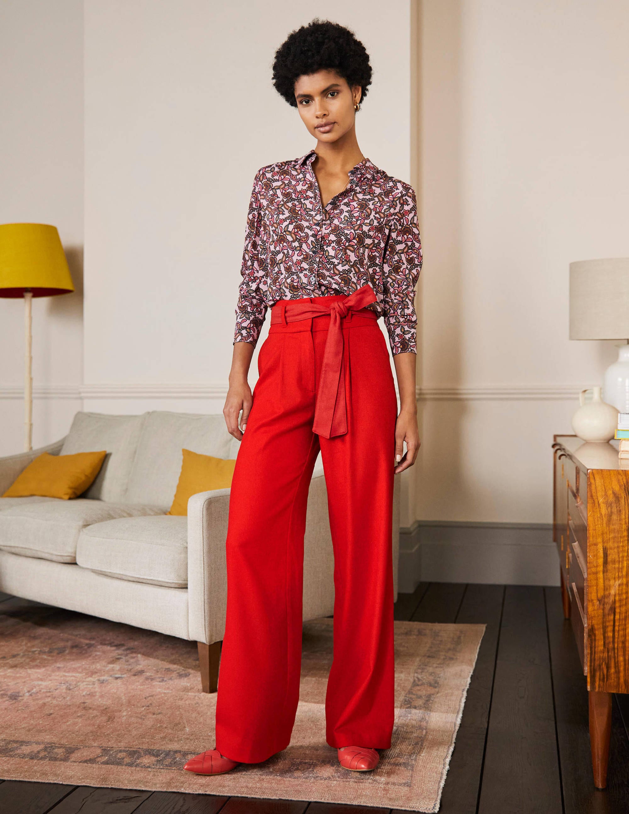 Tie Waist Wide Leg Pants-Poppadew - Image 5
