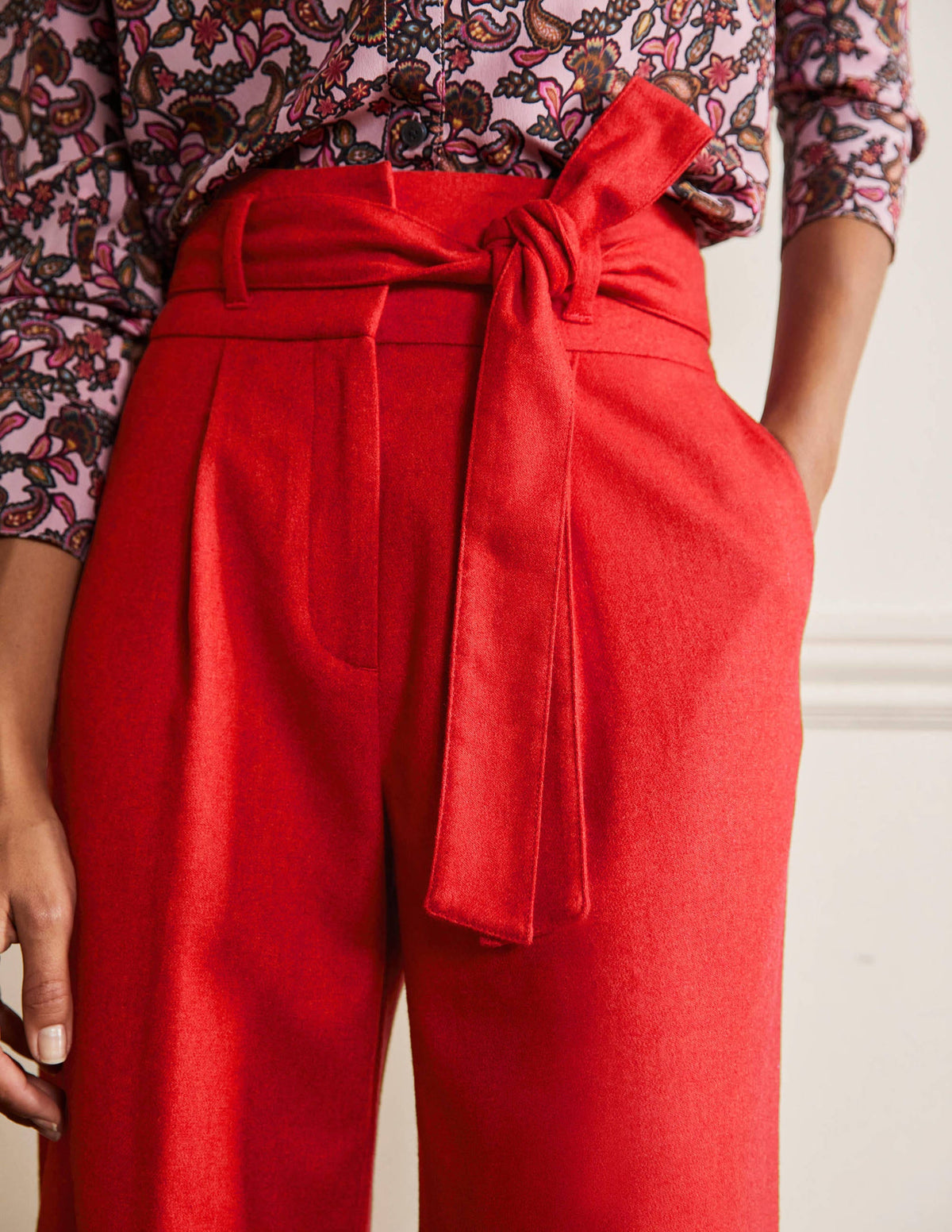 Tie Waist Wide Leg Pants-Poppadew - Image 2
