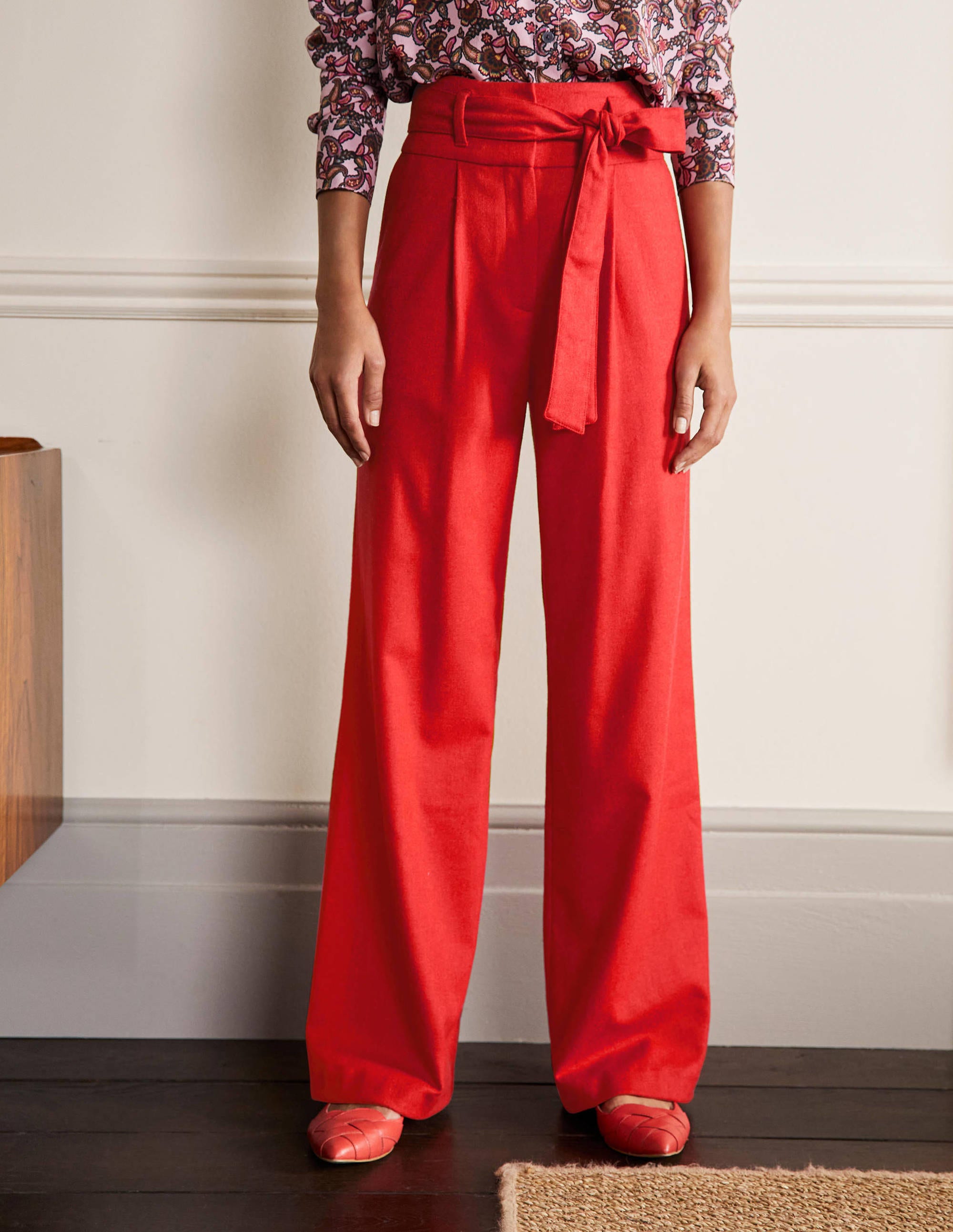 Tie Waist Wide Leg Pants-Poppadew - Image 4