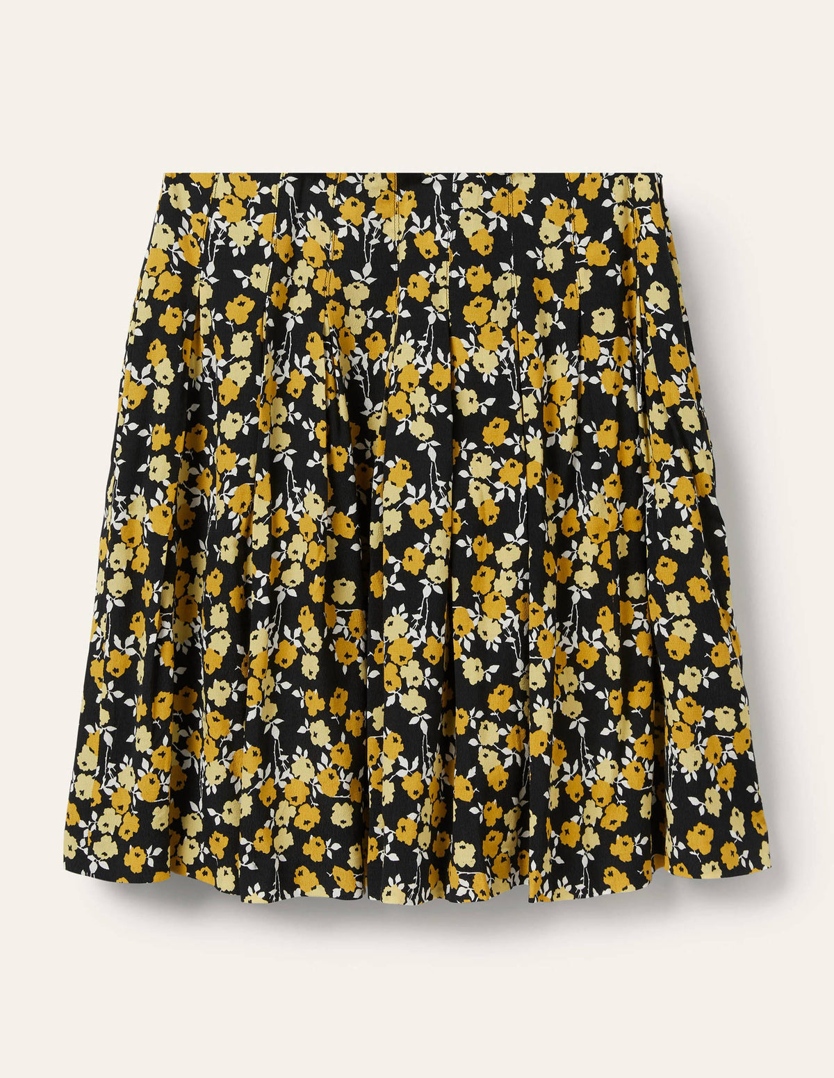Victoria Pleated Skirt-Black, Abstract Sprig - Image 6
