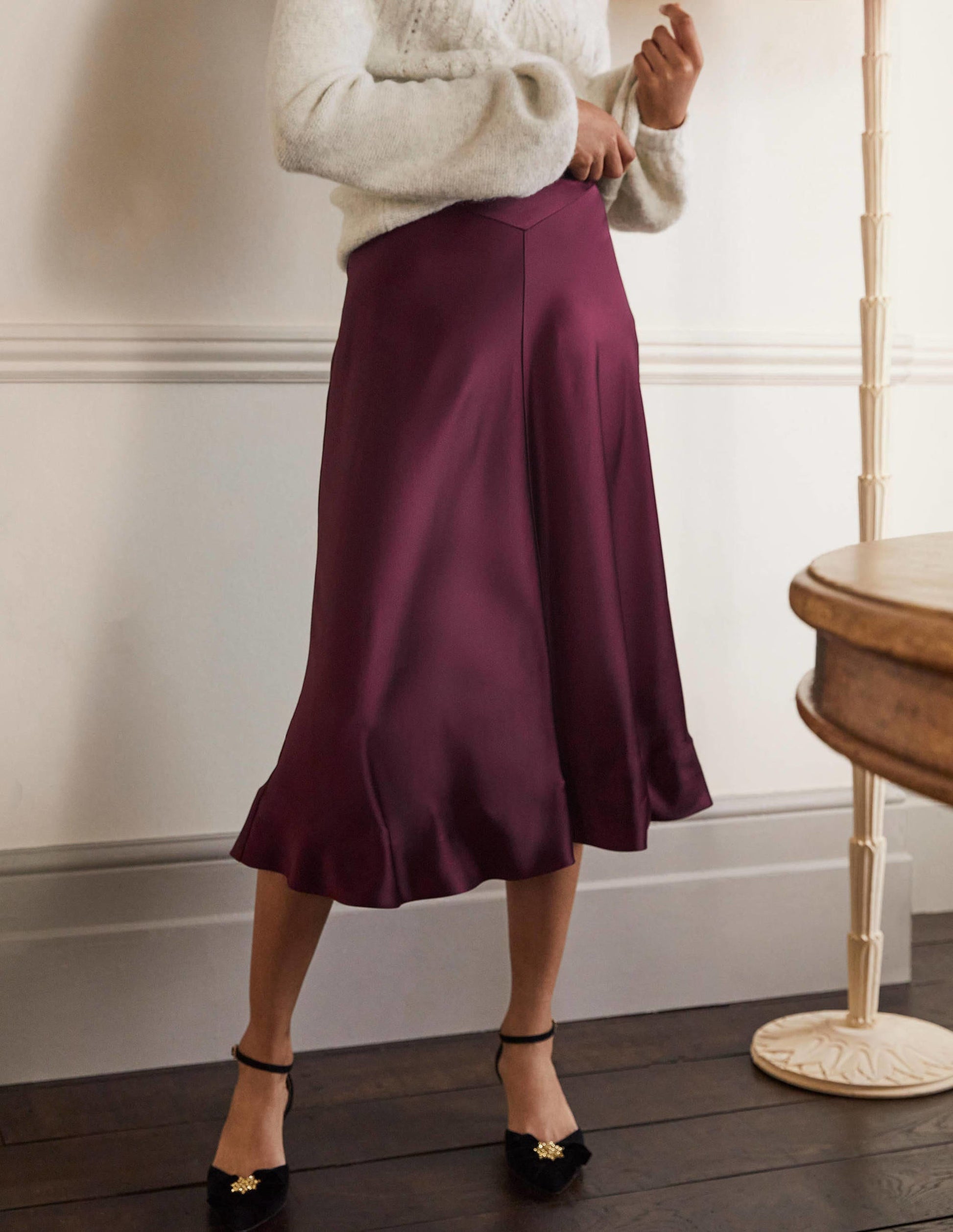 Seam Detail Midi Skirt-Deep Wisteria-4