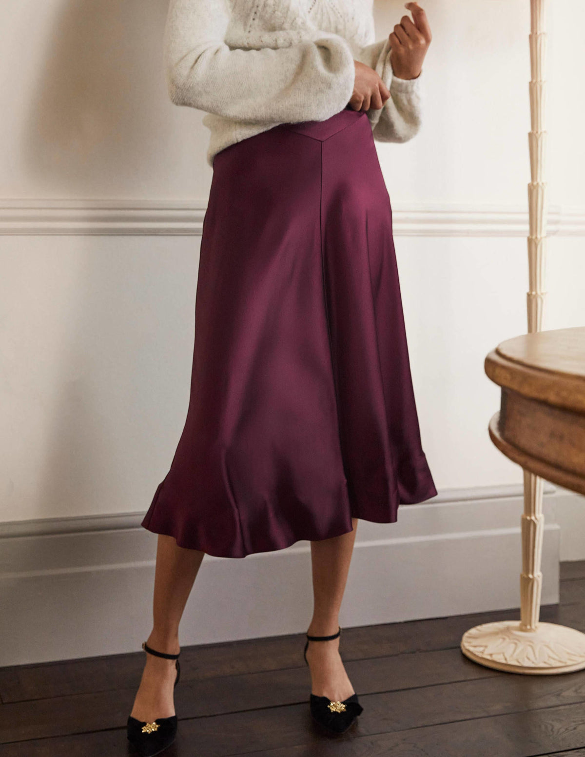 Seam Detail Midi Skirt-Deep Wisteria - Image 4