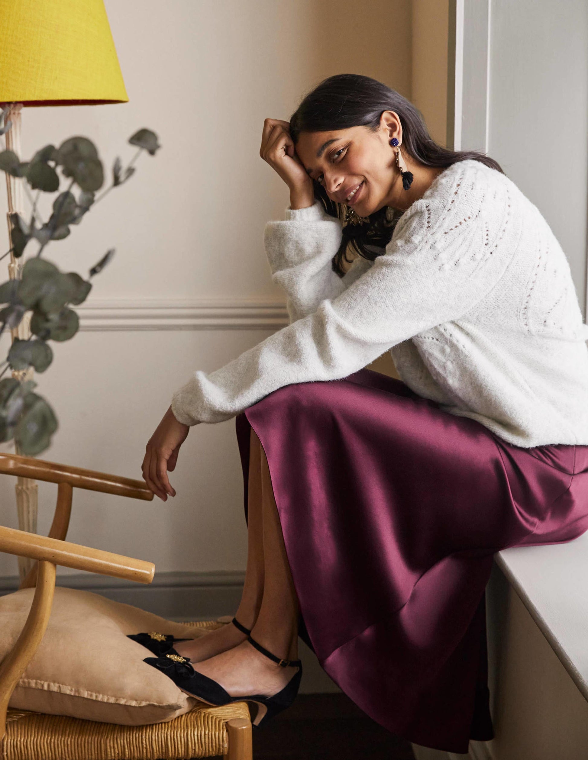 Seam Detail Midi Skirt-Deep Wisteria-5