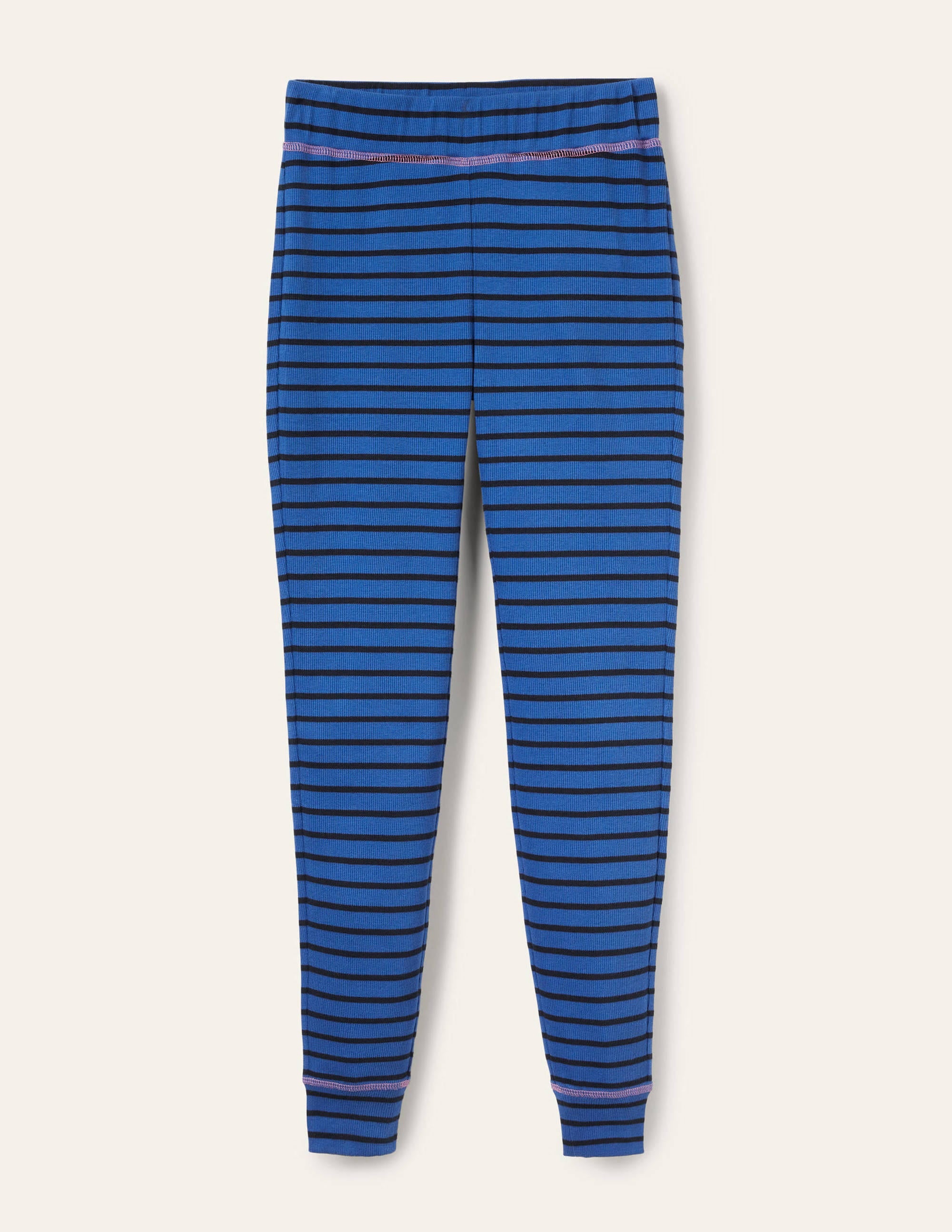 Ribbed Pajama Leggings-Porcelain Blue and Navy Stripe - Image 5