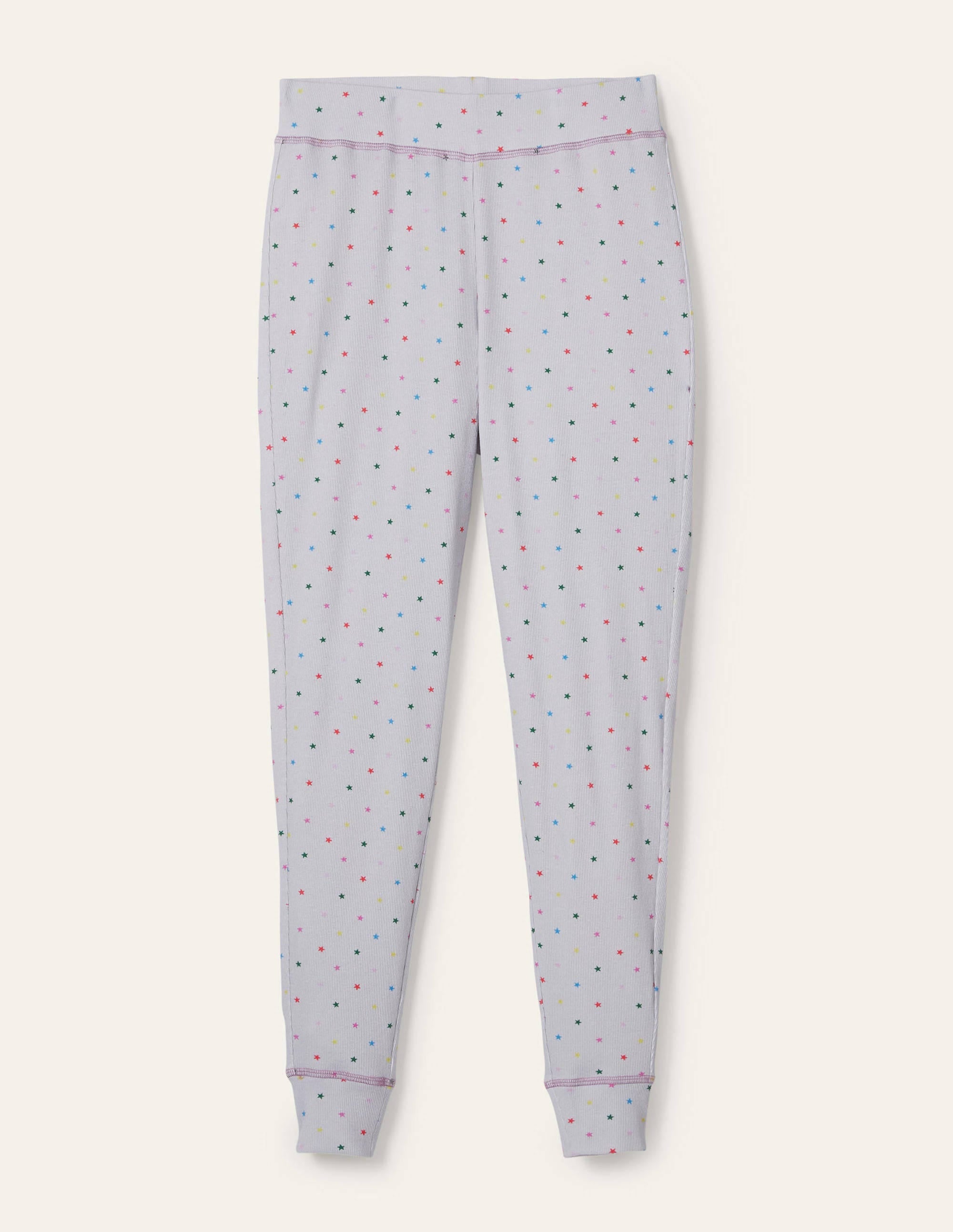 Ribbed Pajama Leggings-Grey Marl, Multi Little Star - Image 6