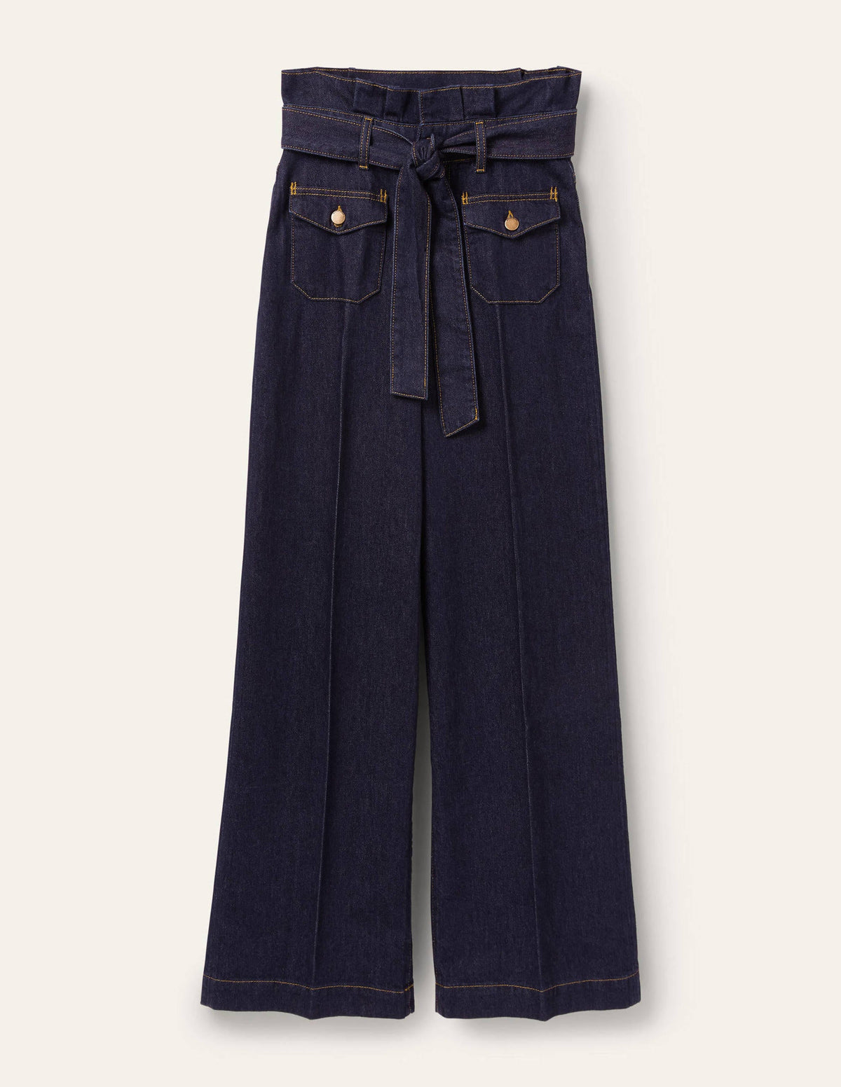 Paperbag Wide Leg Jeans-Indigo - Image 6