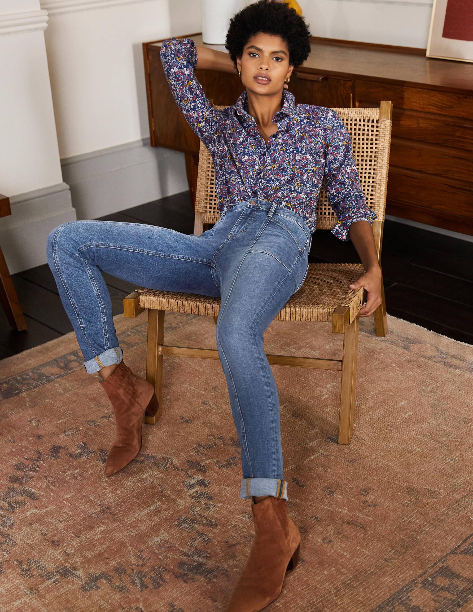 Seam Detail Skinny Jeans-Light Vintage - Image 5