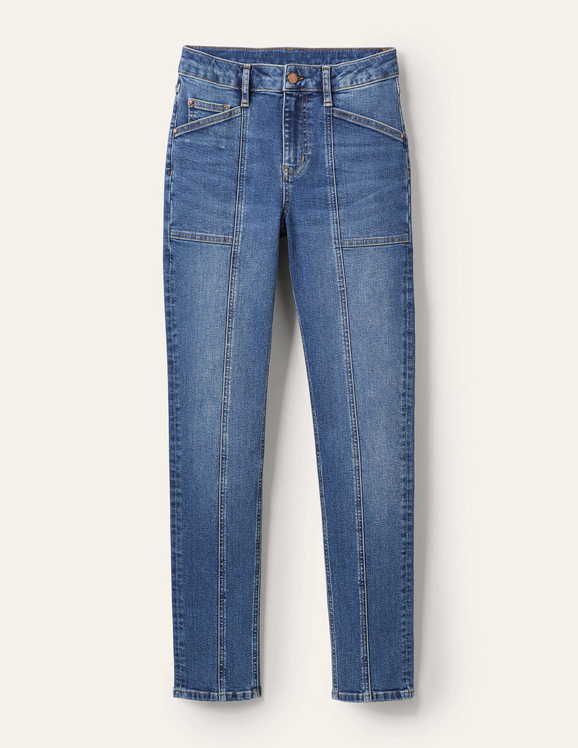 Seam Detail Skinny Jeans-Light Vintage-6