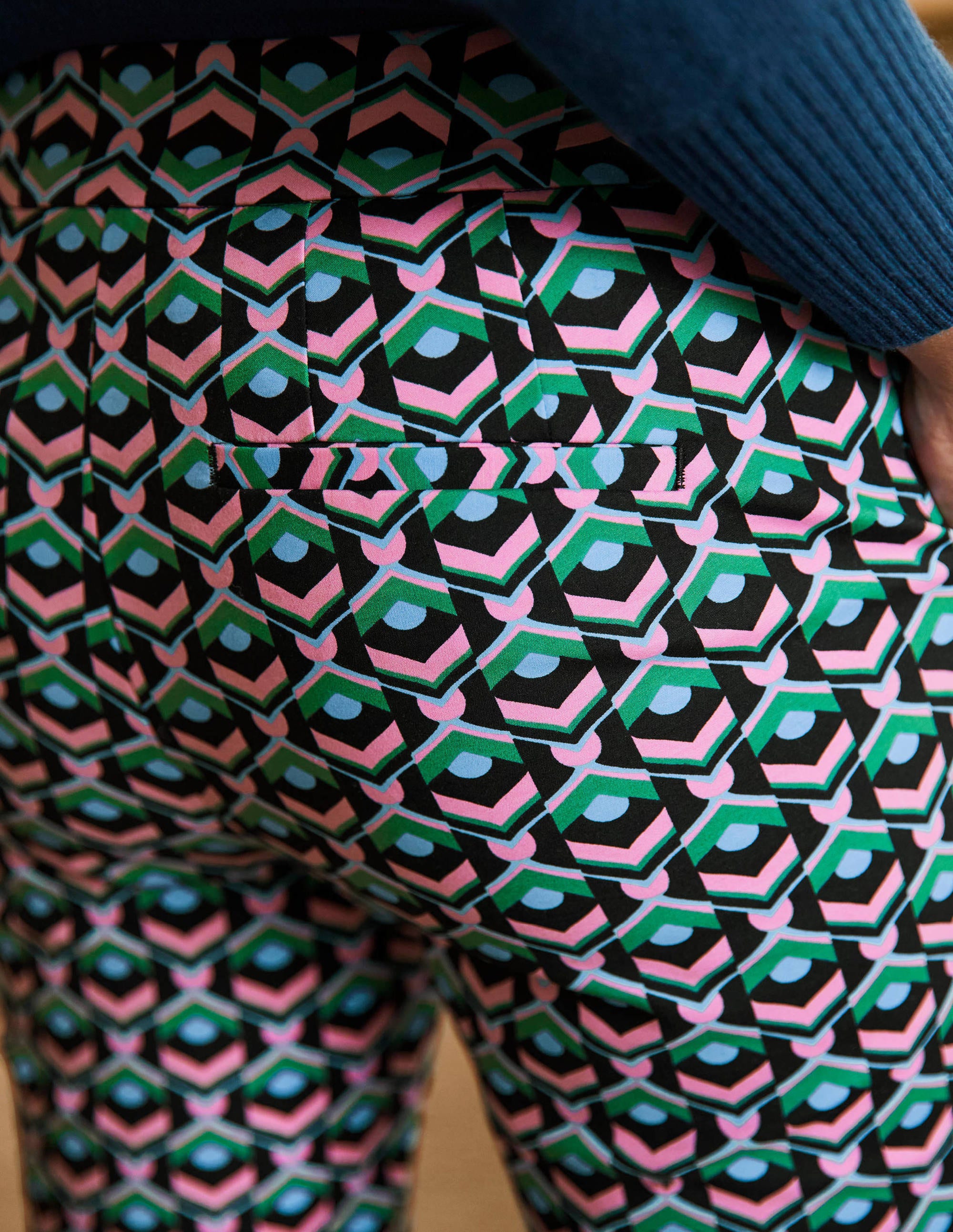 Richmond 7/8 Pants-Black, Geometric Tile - Image 1