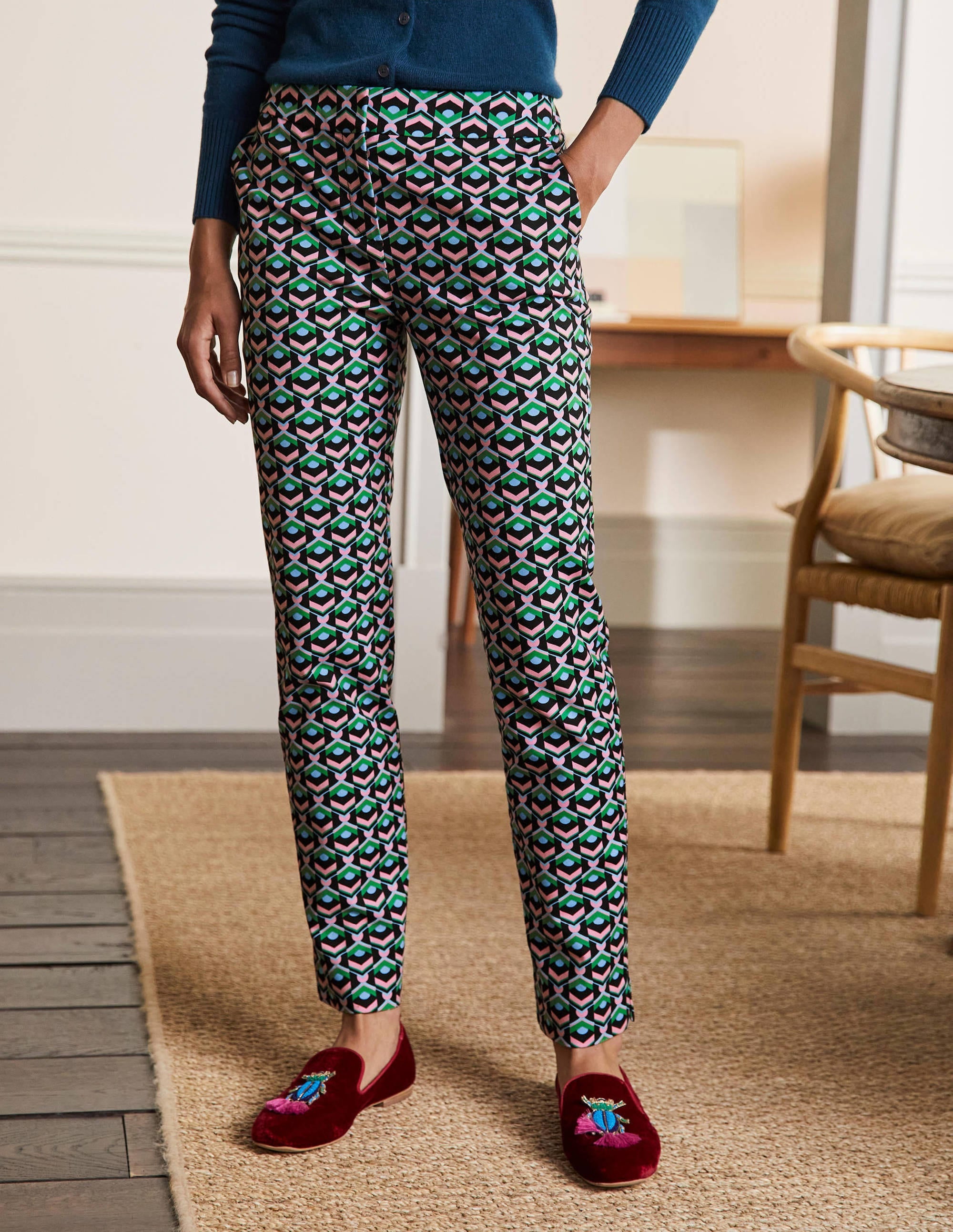 Richmond 7/8 Pants-Black, Geometric Tile - Image 3