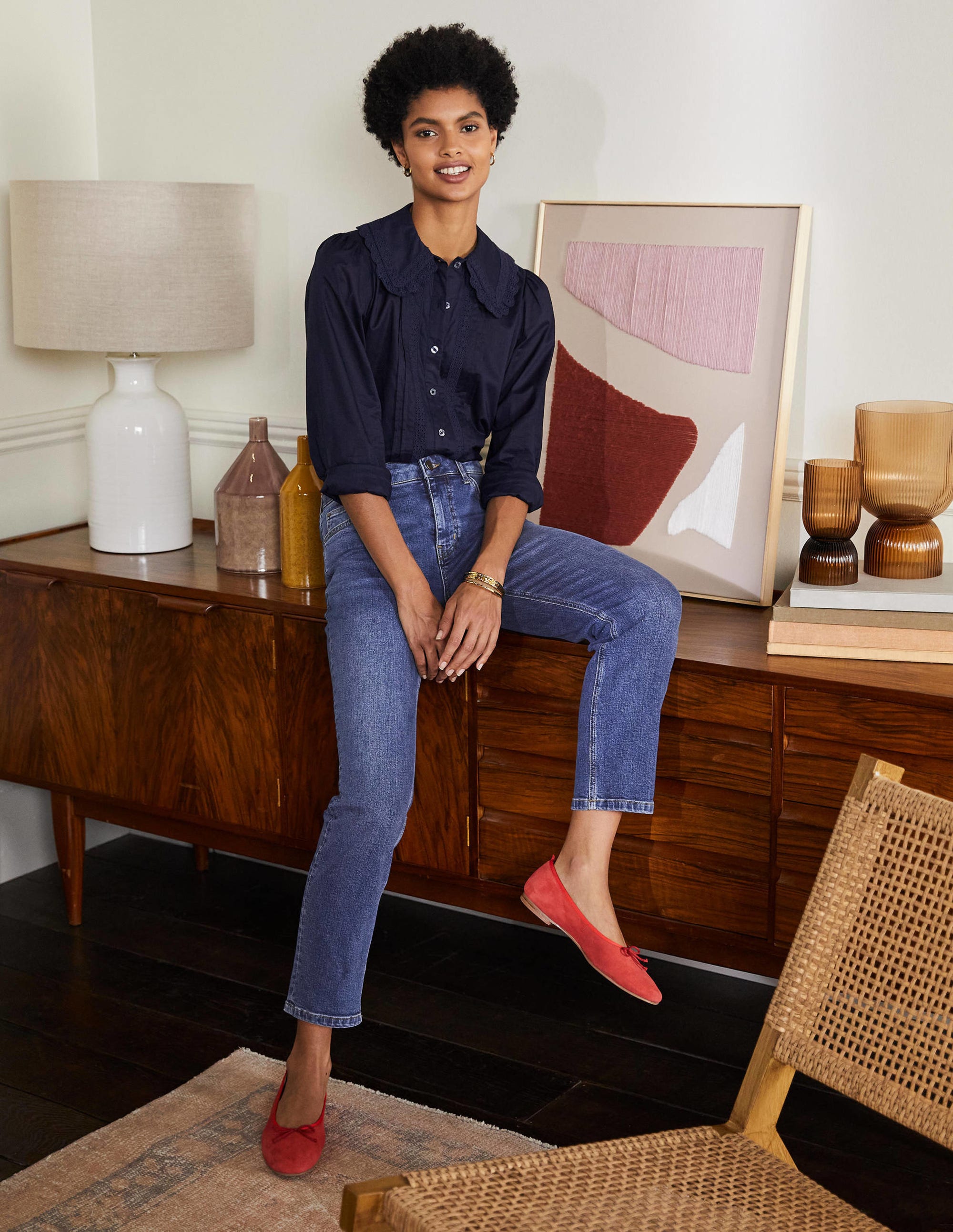 Slim Straight Ankle Skimmers-Mid Vintage - Image 1