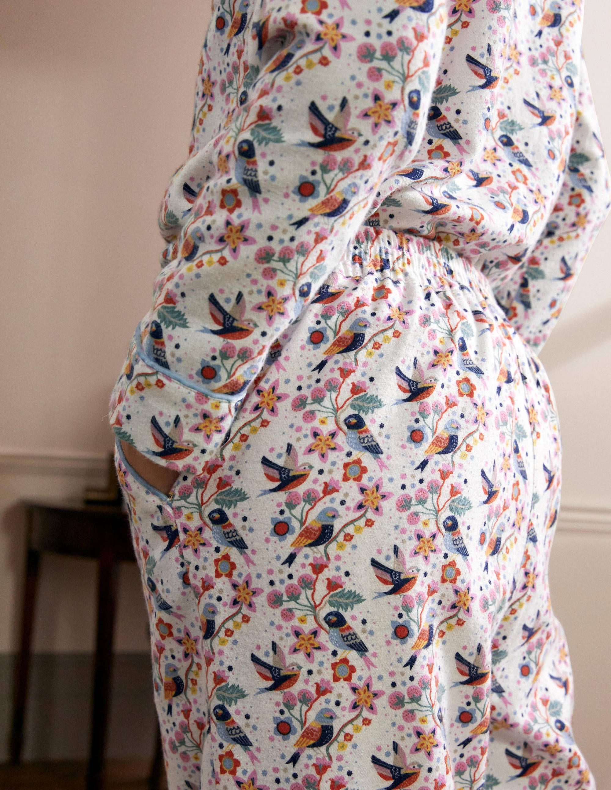 Vanessa Cosy Pajama Set-Ivory, Pretty Bird - Image 3