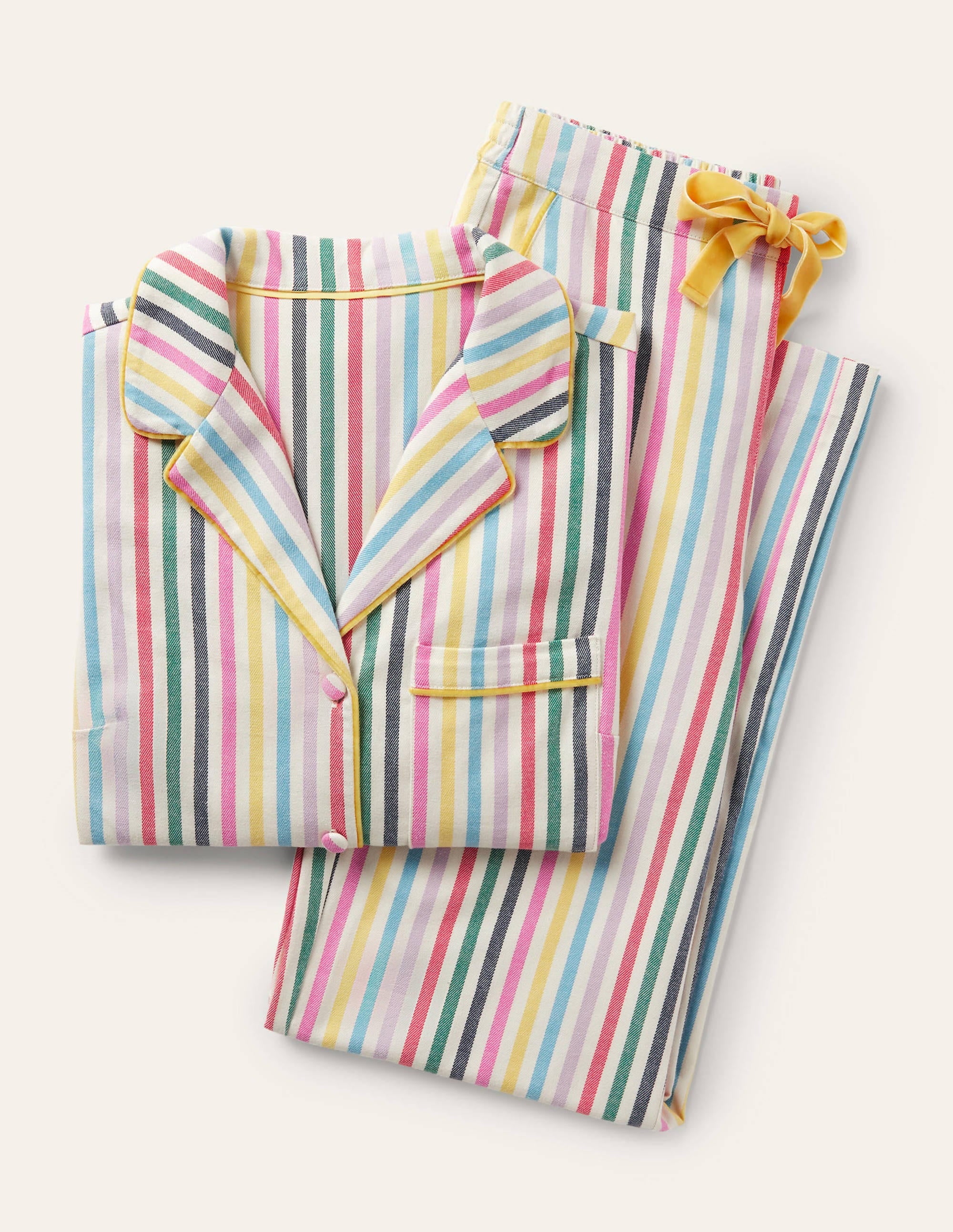 Vanessa Cosy Pajama Set-Sail Woven Rainbow Stripe - Image 6