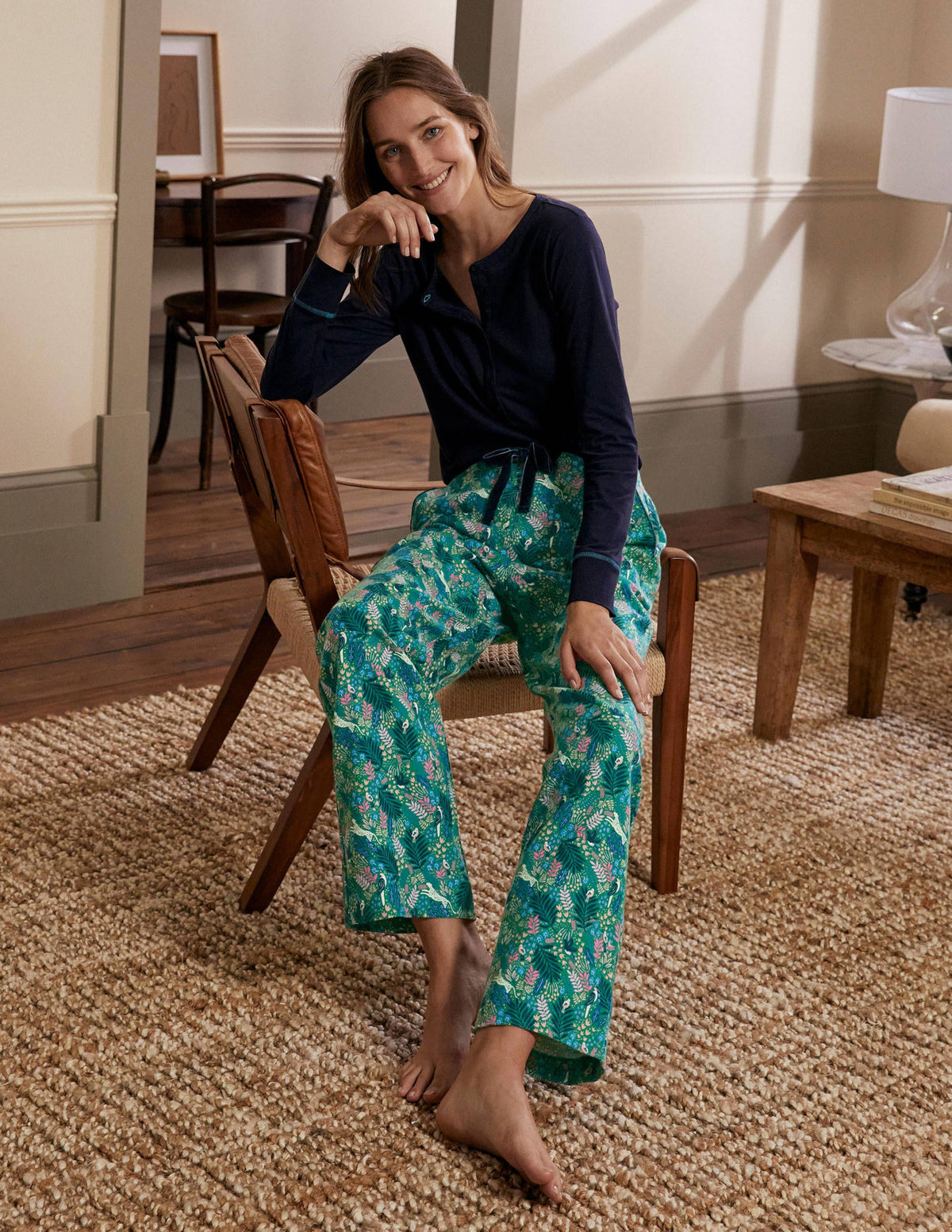 Vanessa Cosy Bottoms-Leafy Green, Jungle Chase - Image 1