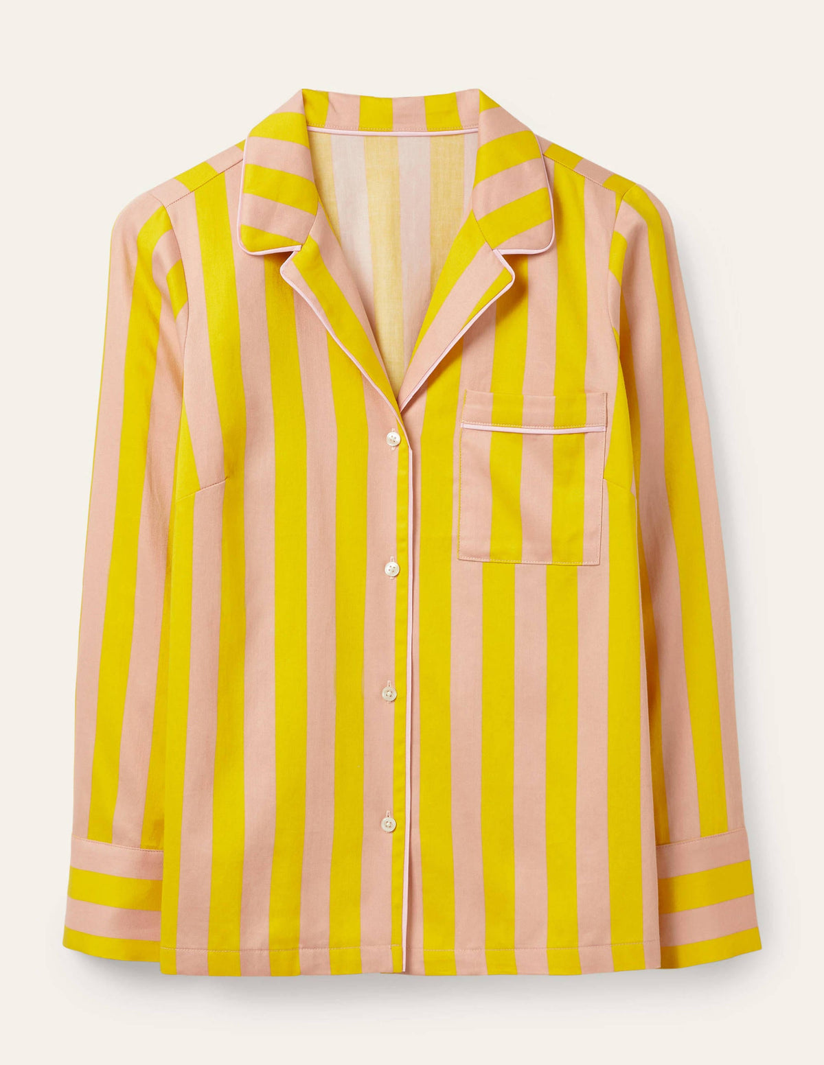 Janie Pajama Shirt-Milkshake and Wasp Stripe-5