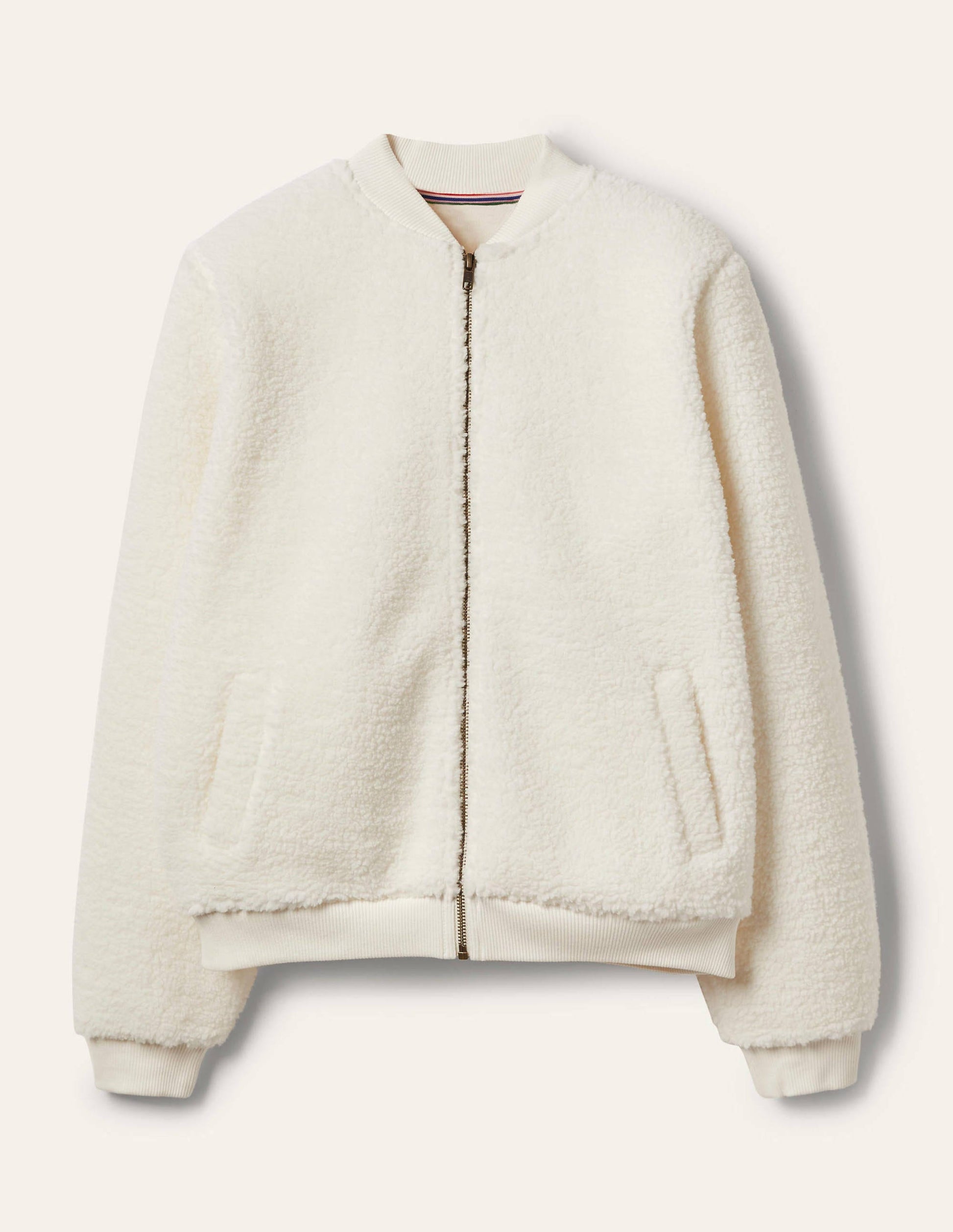 Teddy Zip-Through Jacket-Ivory-6