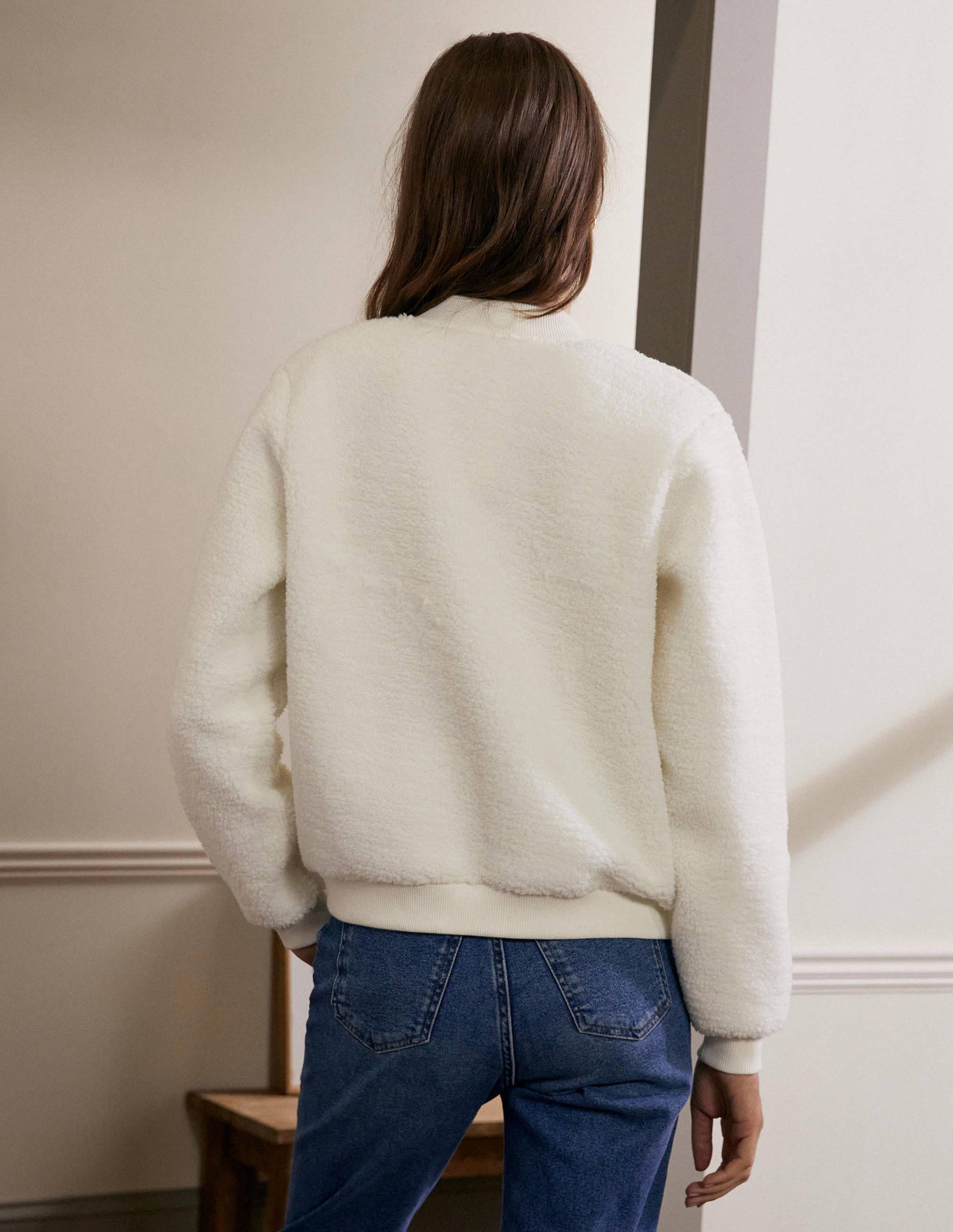 Teddy Zip-Through Jacket-Ivory-2