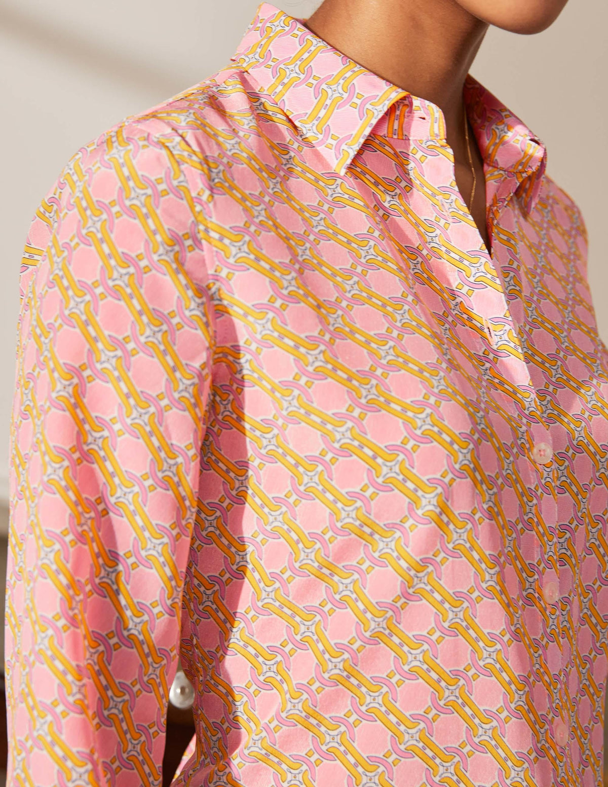 Silk Shirt-Dusk Cloud Pink, Chain Geo-1