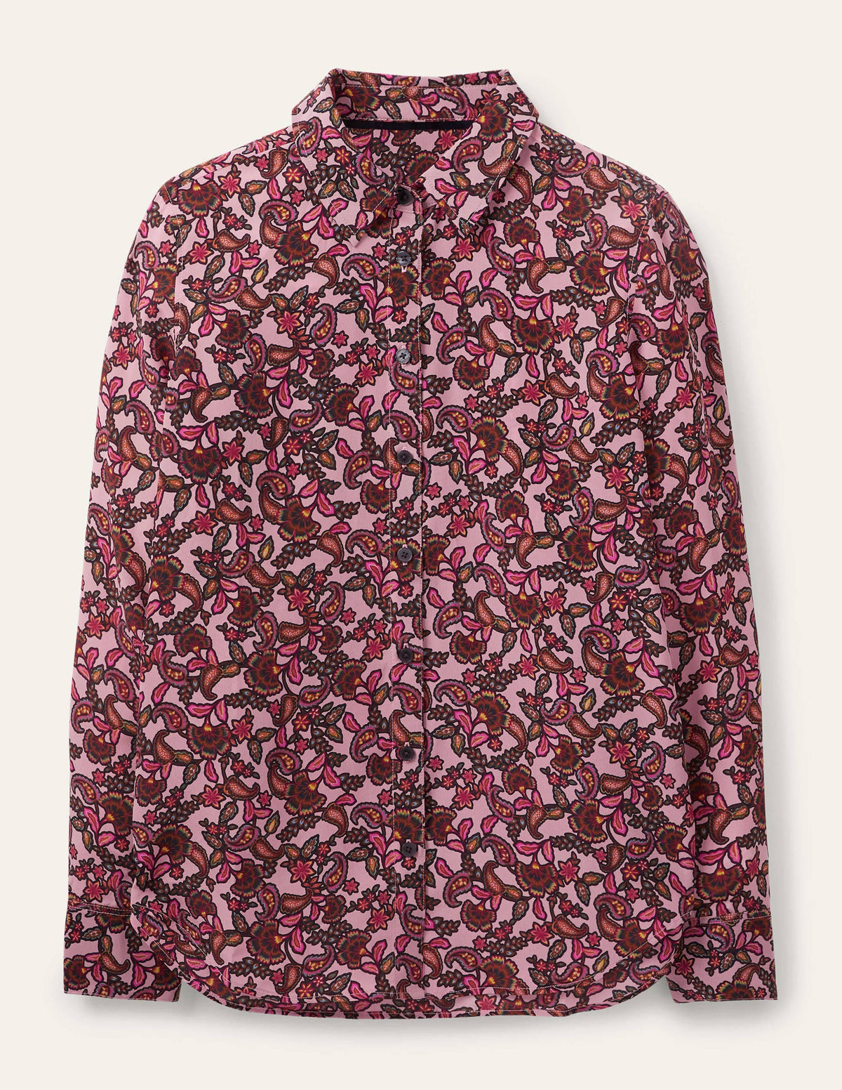 Silk Shirt-Old Rose, Exotic Floral - Image 5