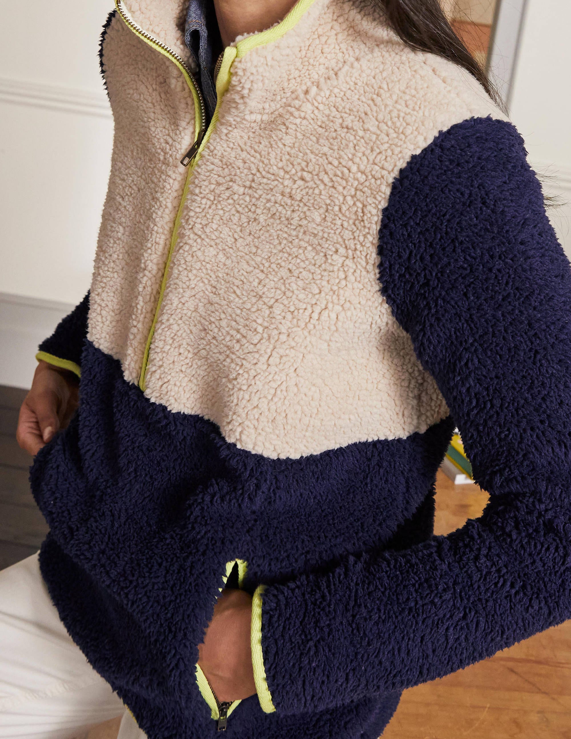 Greta Fleece-Navy / Ecru - Image 1