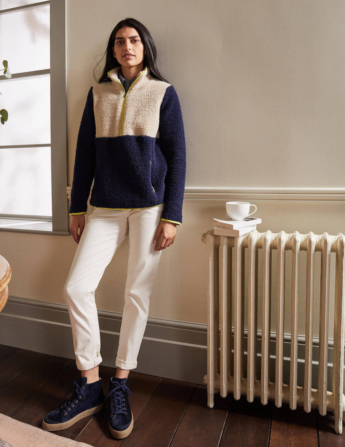 Greta Fleece-Navy / Ecru - Image 3